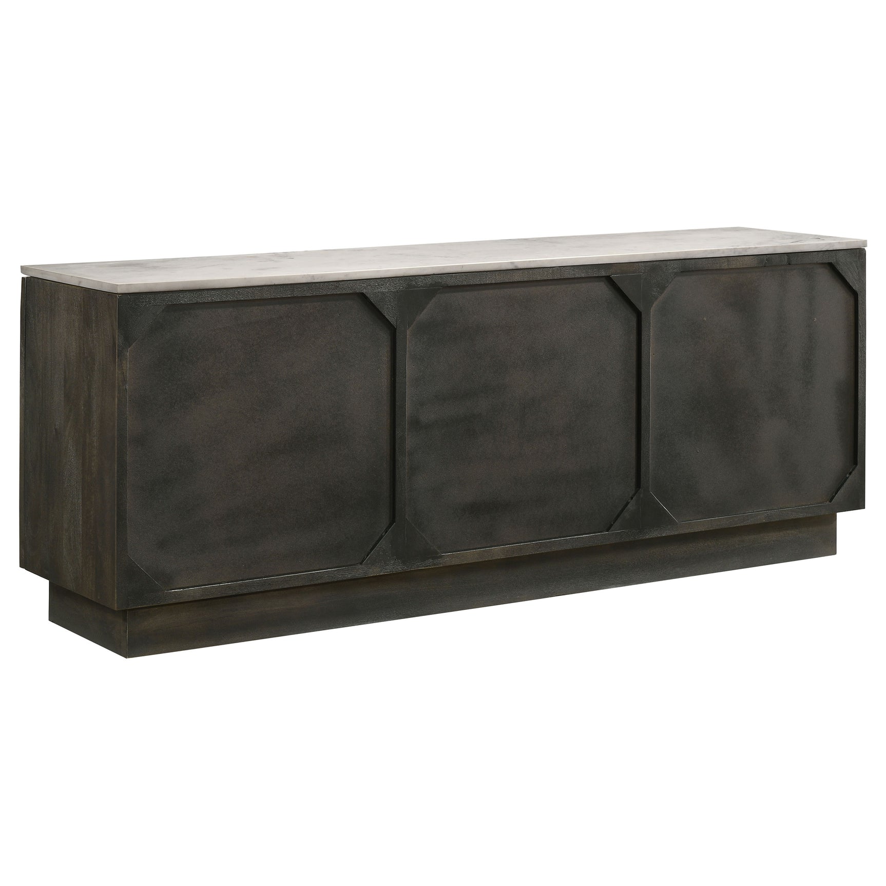 Dennis 3-door Marble Top Sideboard Buffet Tobacco Grey - Tampa Furniture Outlet