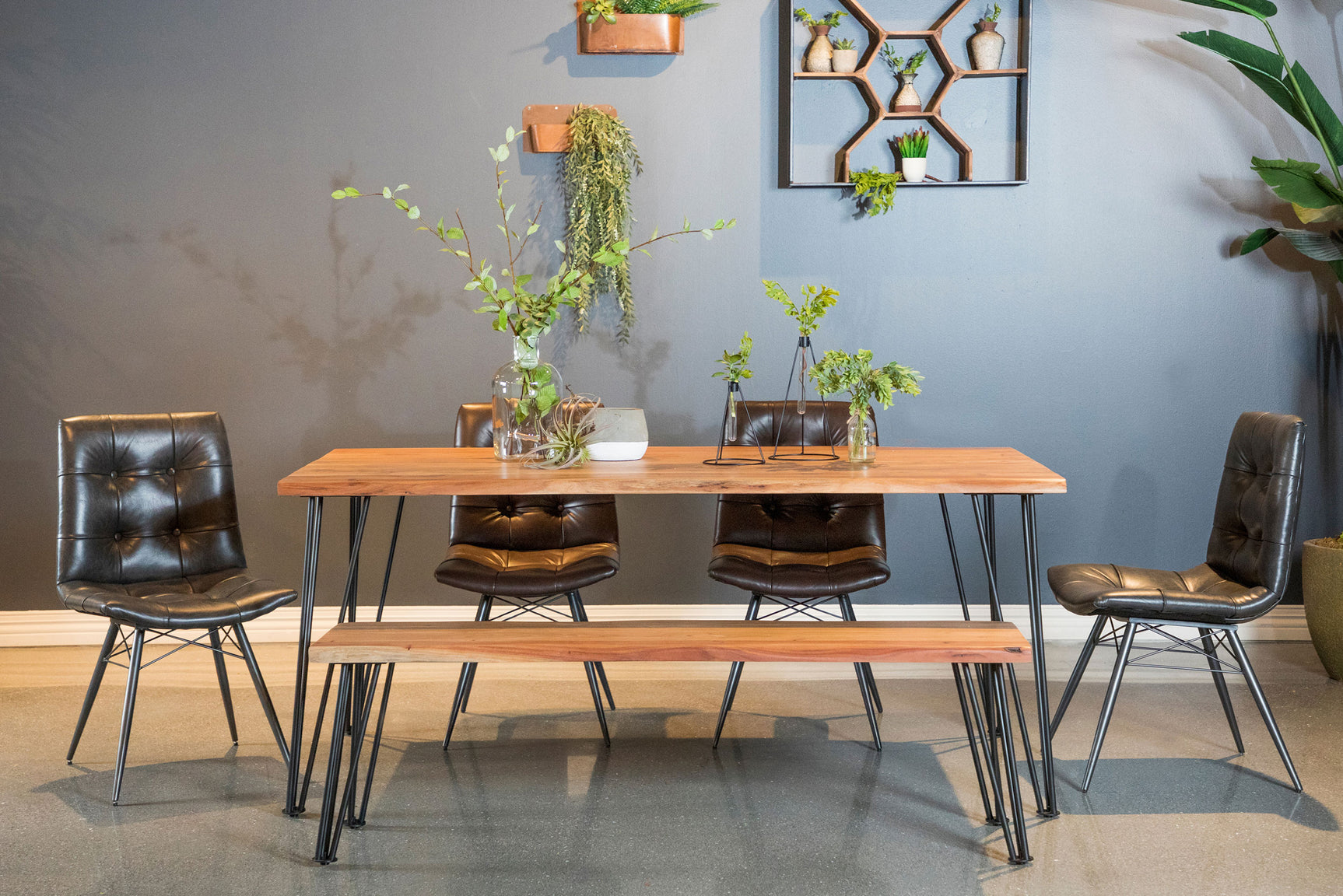 Sherman Wood Dining Bench Natural Acacia - Tampa Furniture Outlet