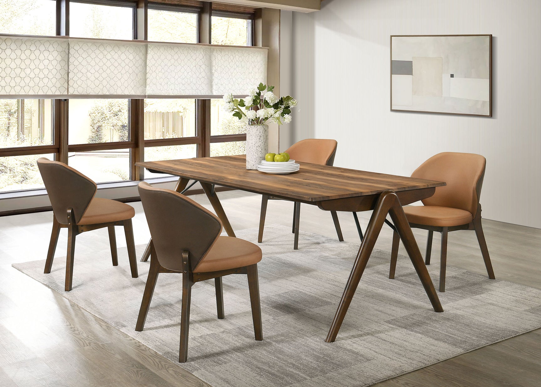 Tampa Furniture Outlet - Coaster - Randolph 5-piece Smart Top Rectangular Dining Set Sheesham and Brown - 192521-S5