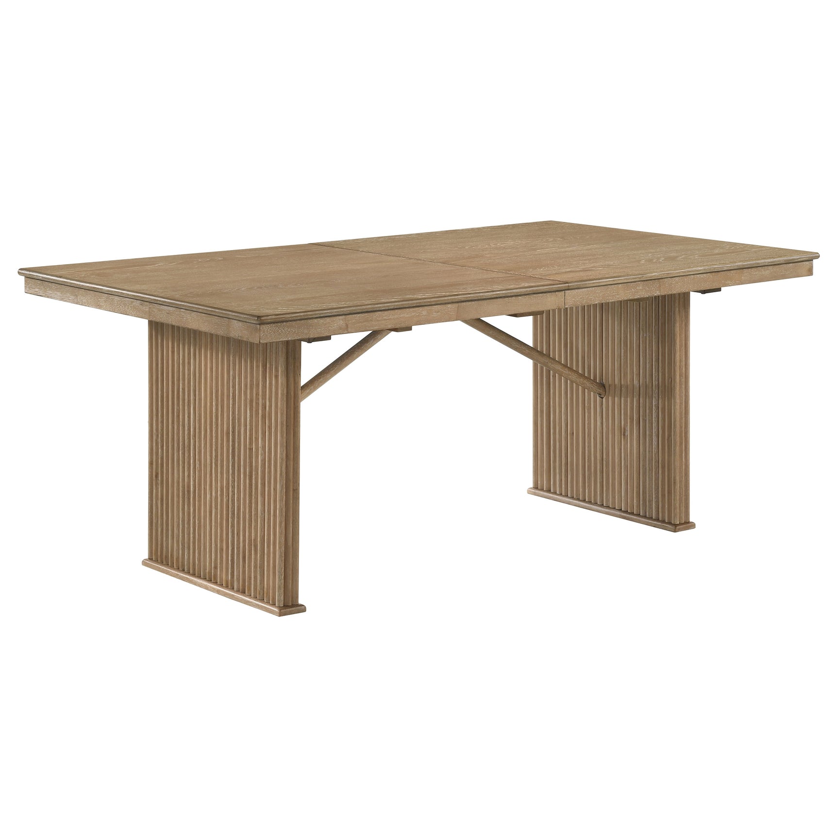 Adina 89-inch Extension Dining Table Distressed Light Brown - Tampa Furniture Outlet