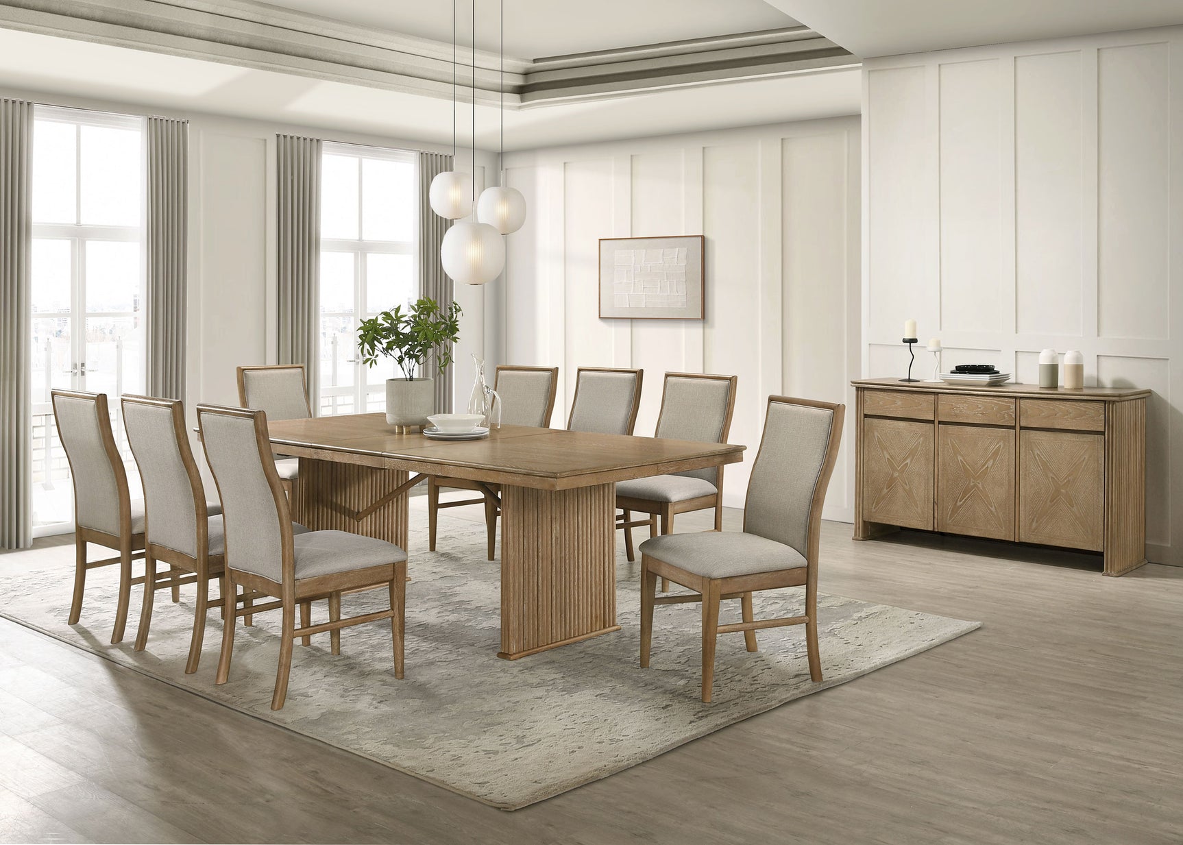 Adina Upholstered Dining Side Chair Barley (Set of 2) - Tampa Furniture Outlet