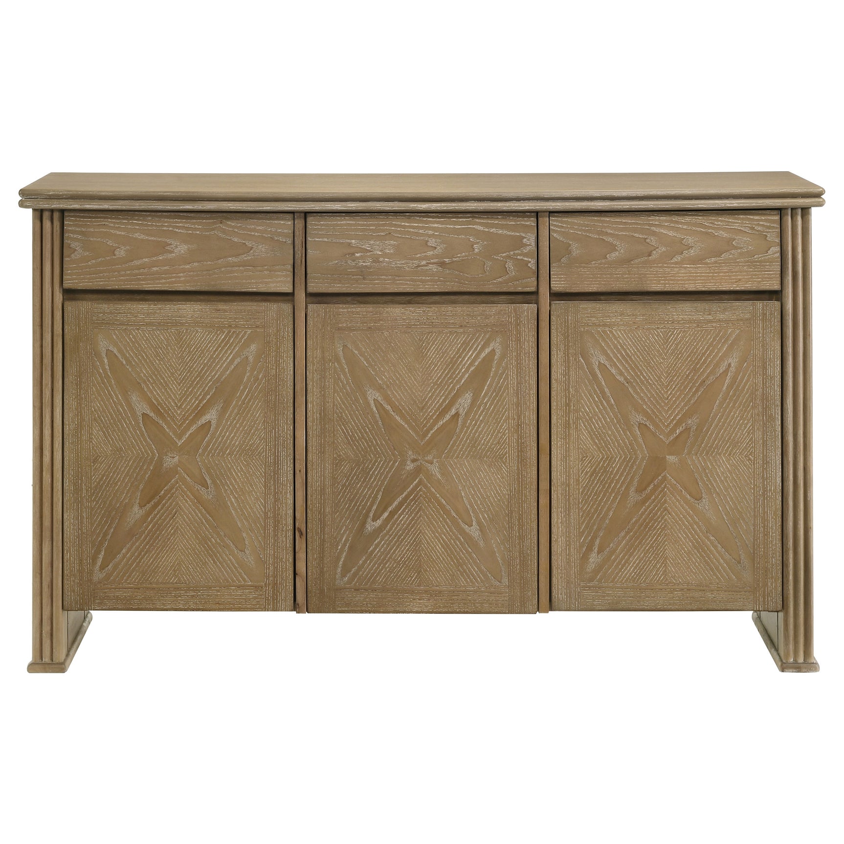 Adina 3-door 59-inch Sideboard Server Distressed Light Brown - Tampa Furniture Outlet