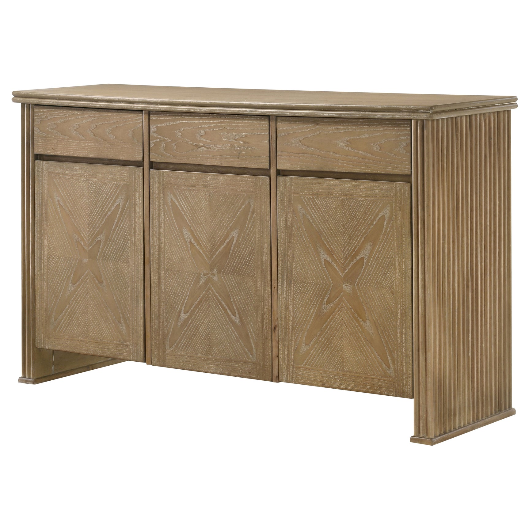 Adina 3-door 59-inch Sideboard Server Distressed Light Brown - Tampa Furniture Outlet