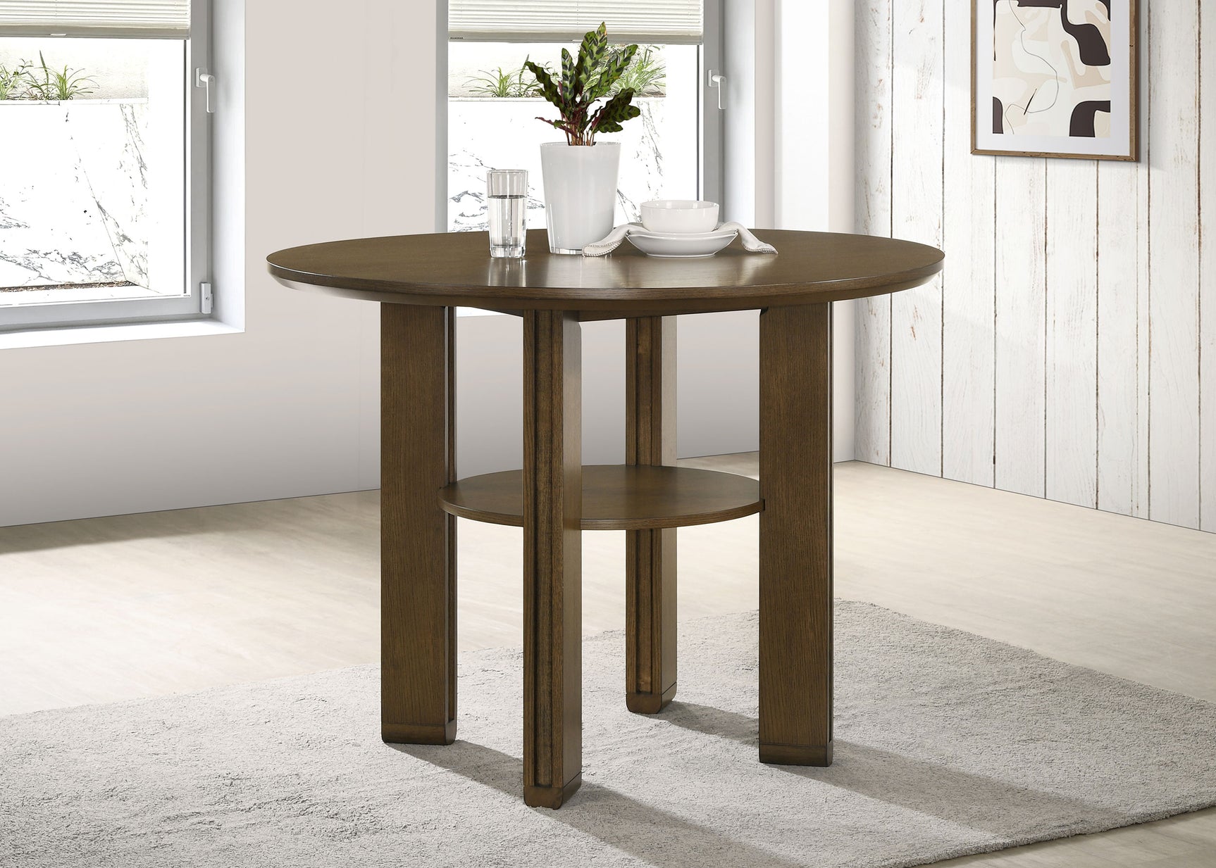 Ottowa 47-inch Round Counter Height Dining Table Brown - Tampa Furniture Outlet