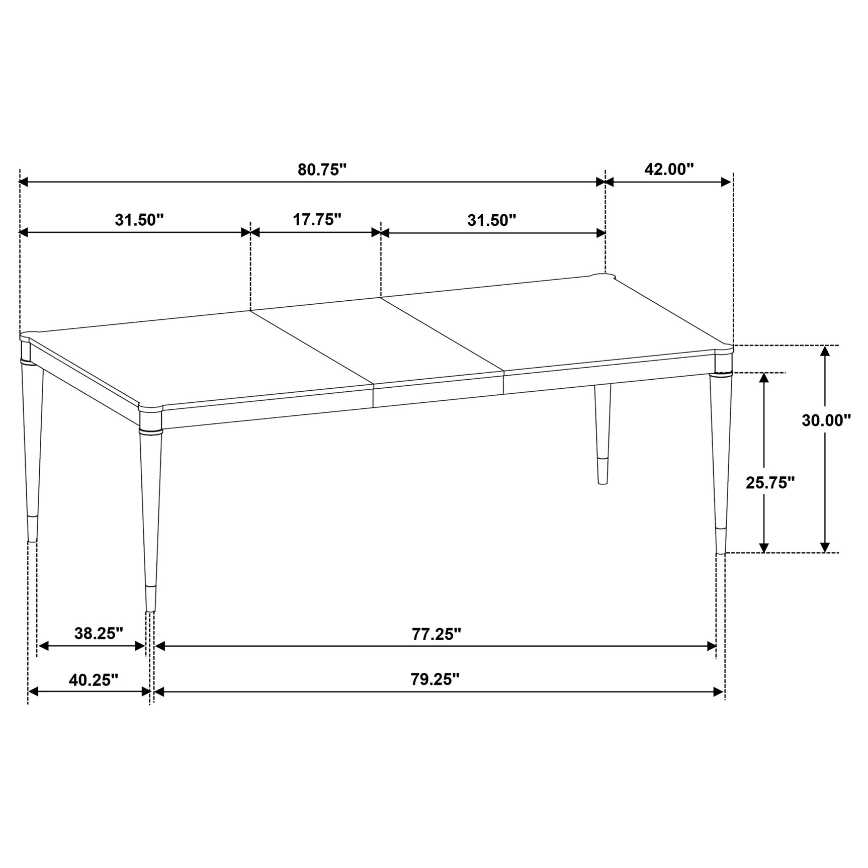 Reseda 81-inch Extension Leaf Dining Table Ash Brown - Tampa Furniture Outlet