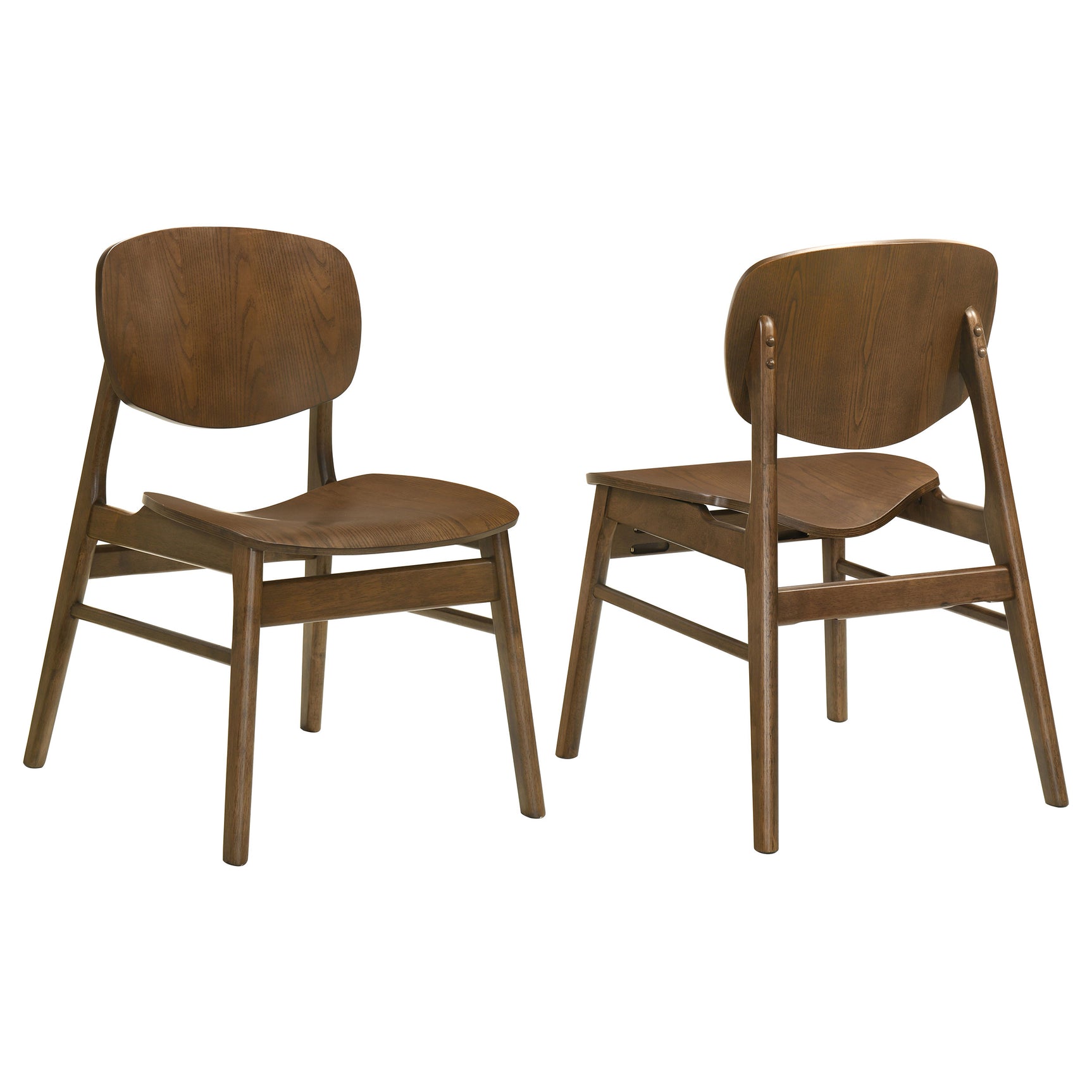 Tampa Furniture Outlet - Coaster - Benford Dining Side Chair Wood Seat Dark Brown (Set of 2) - 193832