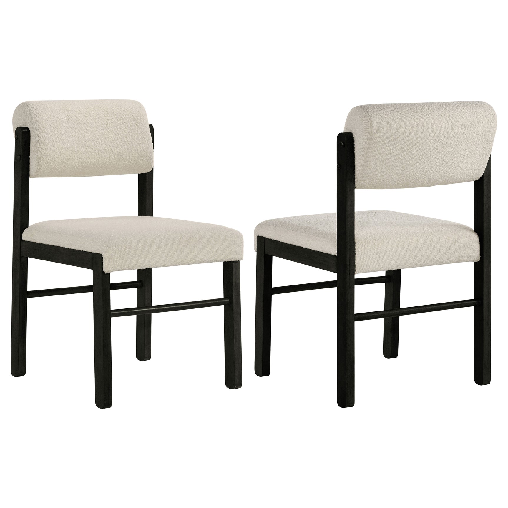 Tampa Furniture Outlet - Coaster - Kehoe Upholstered Dining Side Chair Cream and Black (Set of 2) - 193932BLK