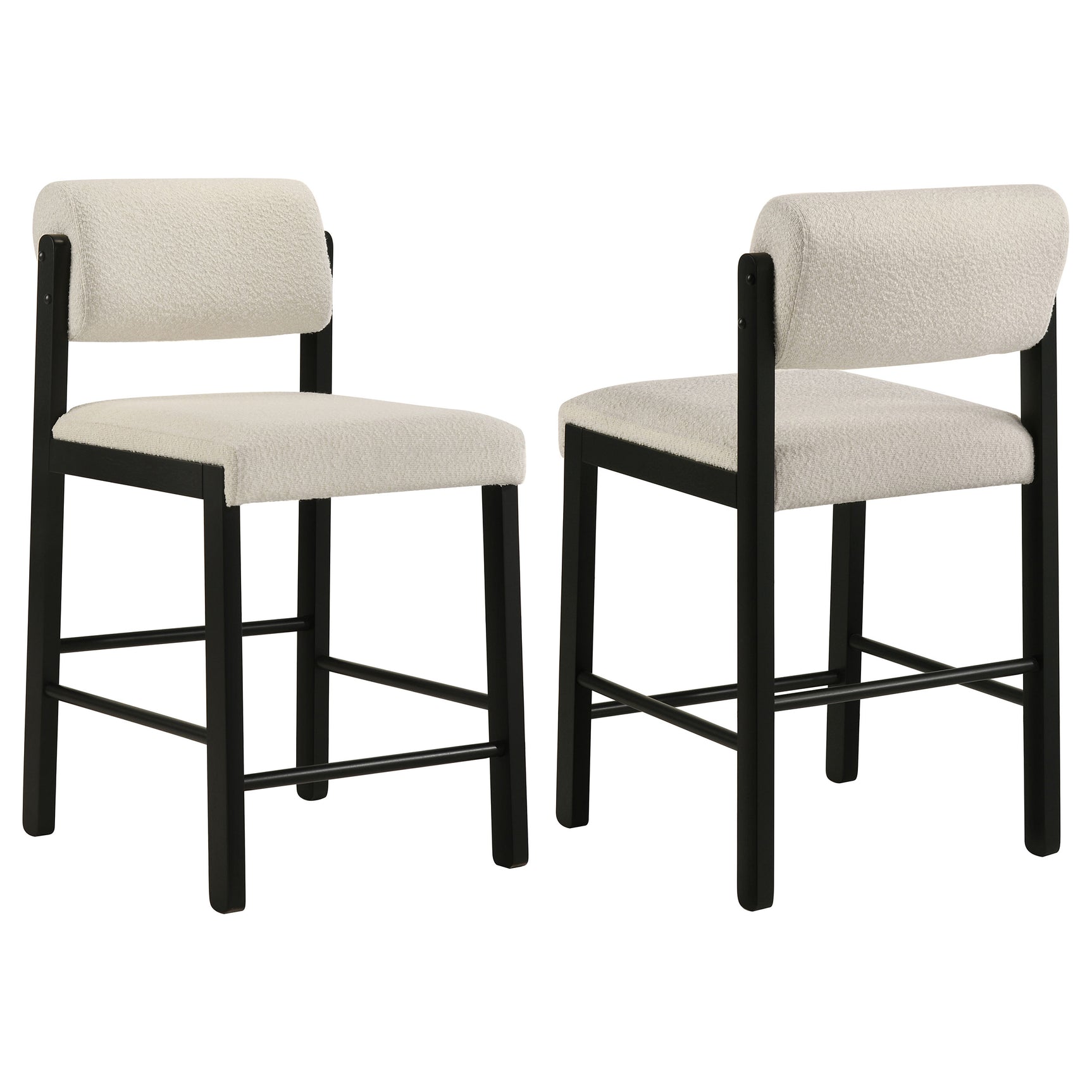 Tampa Furniture Outlet - Coaster - Kehoe Upholstered Counter Height Chair Cream and Black (Set of 2) - 193939BLK