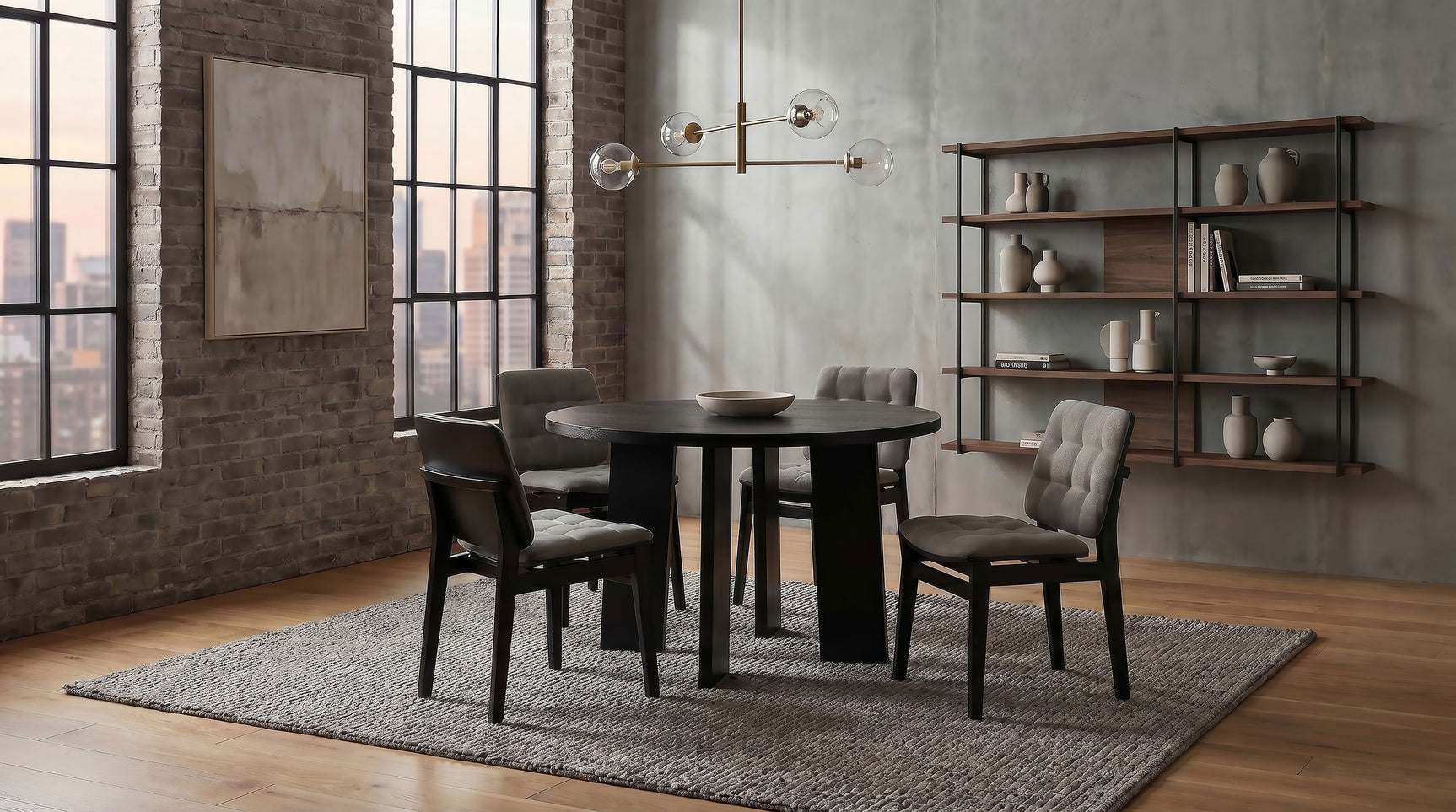 Tampa Furniture Outlet - Coaster - Strouse 5-piece Dining Set Grey and Black - 193940BLK-S5E