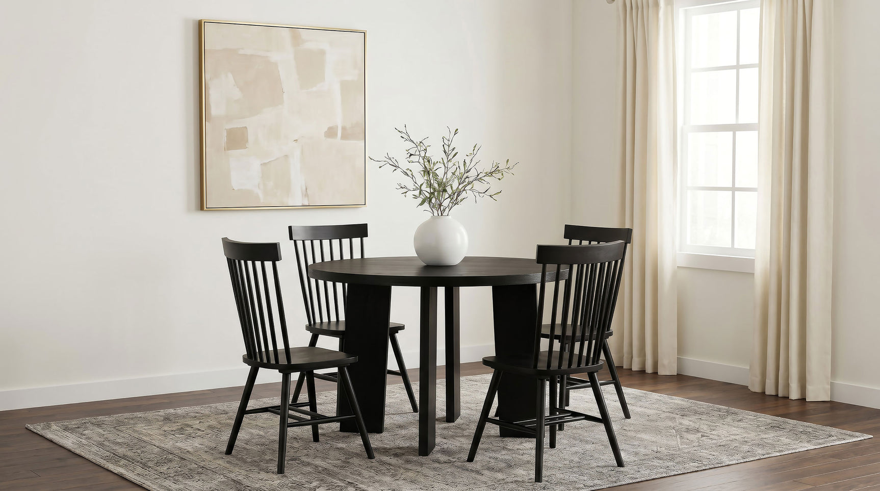 Tampa Furniture Outlet - Coaster - Strouse 5-piece Dining Set Black - 193940BLK-S5G