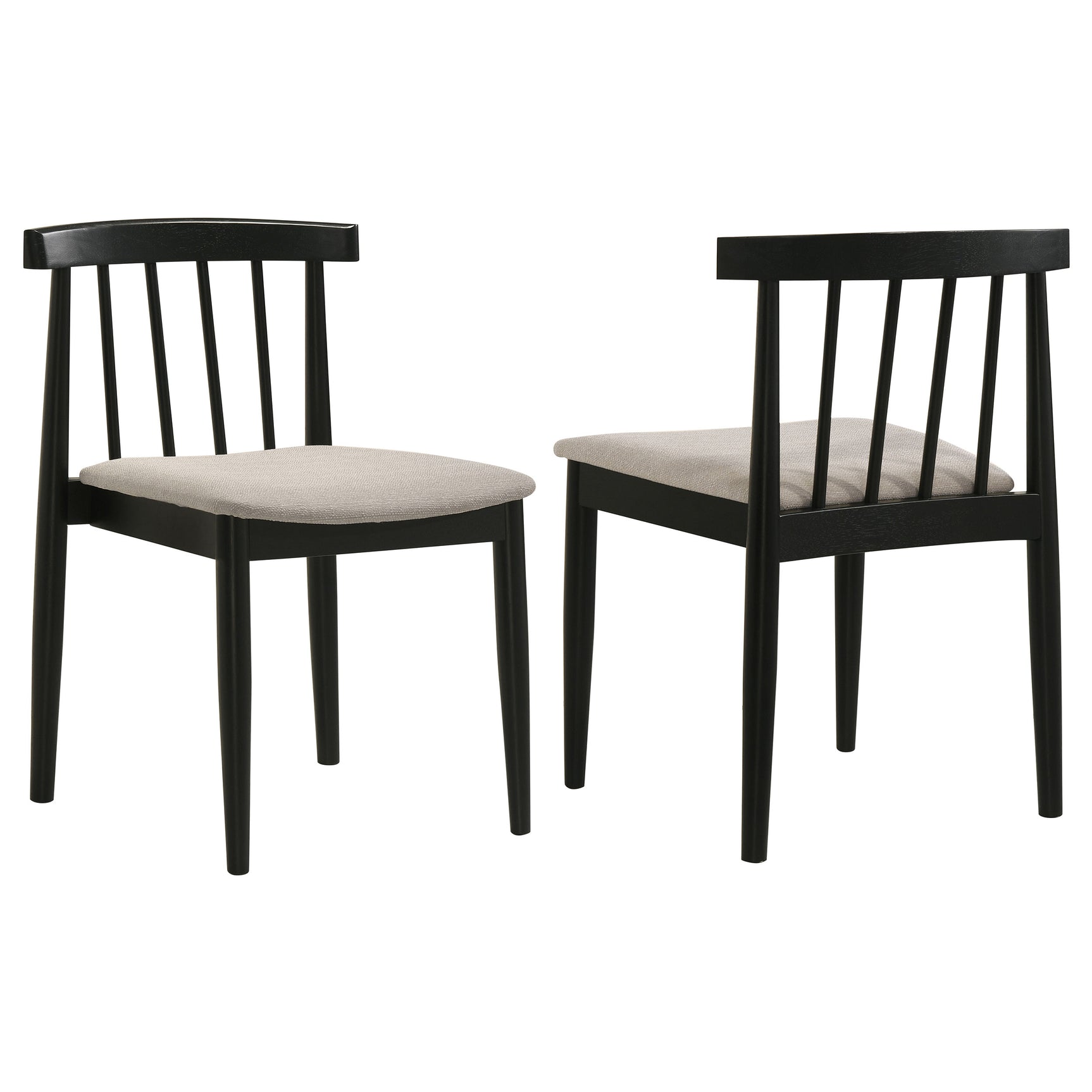 Tampa Furniture Outlet - Coaster - Cullen Dining Side Chair Upholstered Seat Black (Set of 2) - 193942BLK