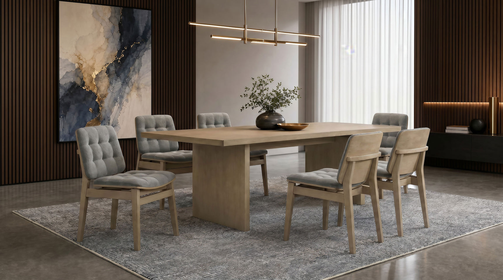 Tampa Furniture Outlet - Coaster - Decker 7-piece 82-inch Rectangular Dining Set Grey and Natural Oak - 193951NAT-S7E