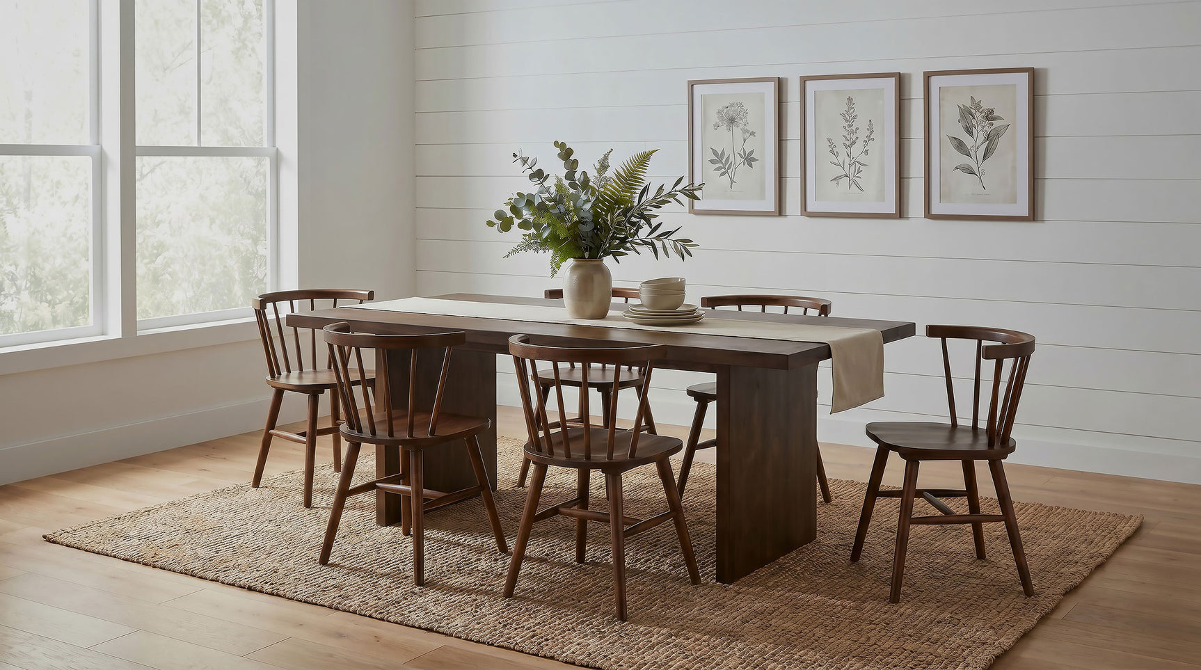 Tampa Furniture Outlet - Coaster - Decker 7-piece 82-inch Rectangular Dining Set Walnut - 193951WAL-S7F