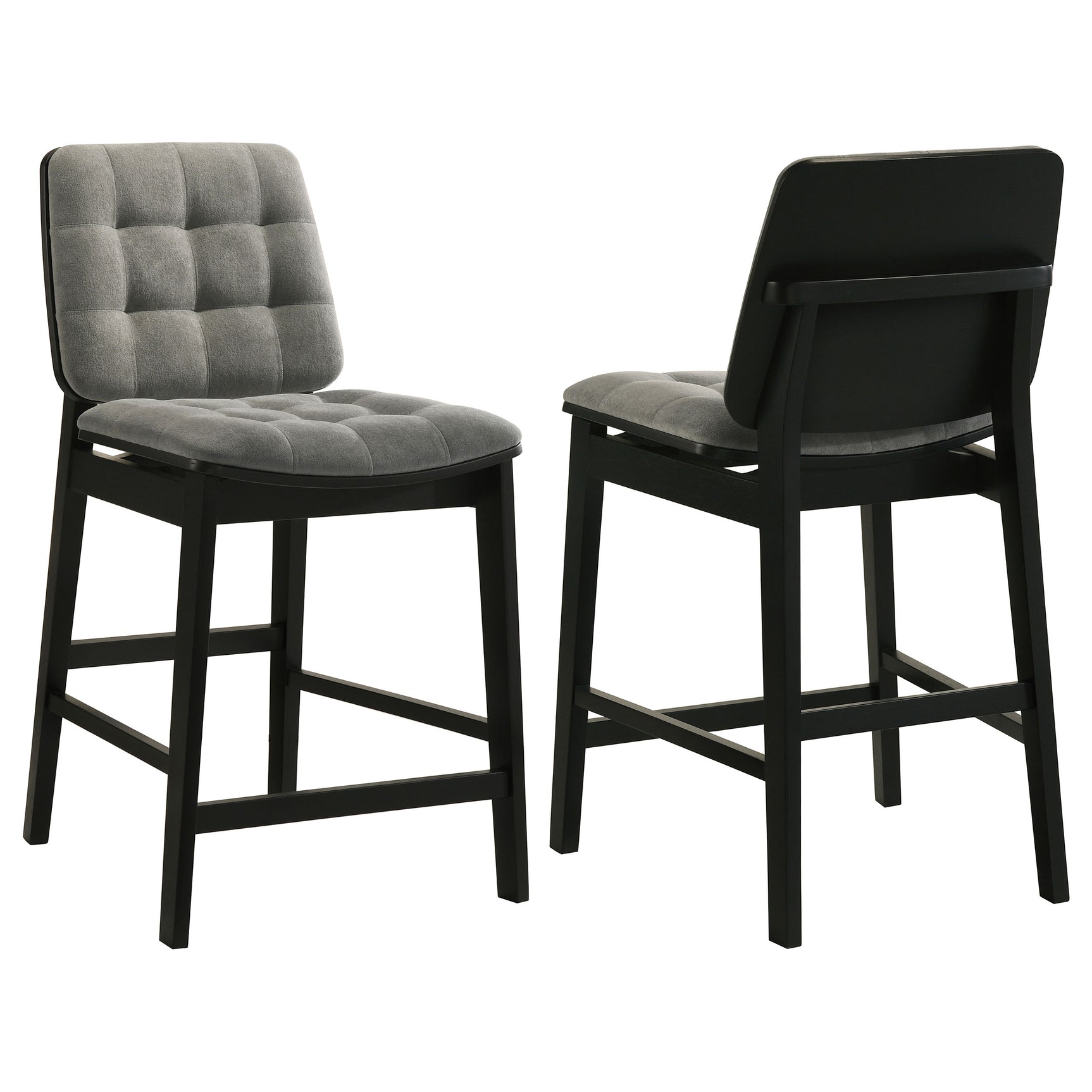 Tampa Furniture Outlet - Coaster - Redbridge Upholstered Counter Chair Grey and Black (Set of 2) - 193969BLK