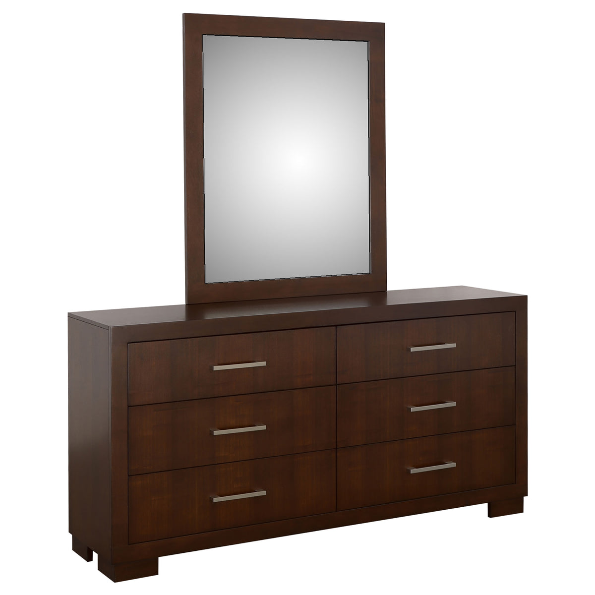 Tampa Furniture Outlet - Coaster - Jessica 6-drawer Dresser with Mirror Cappuccino - 200713M