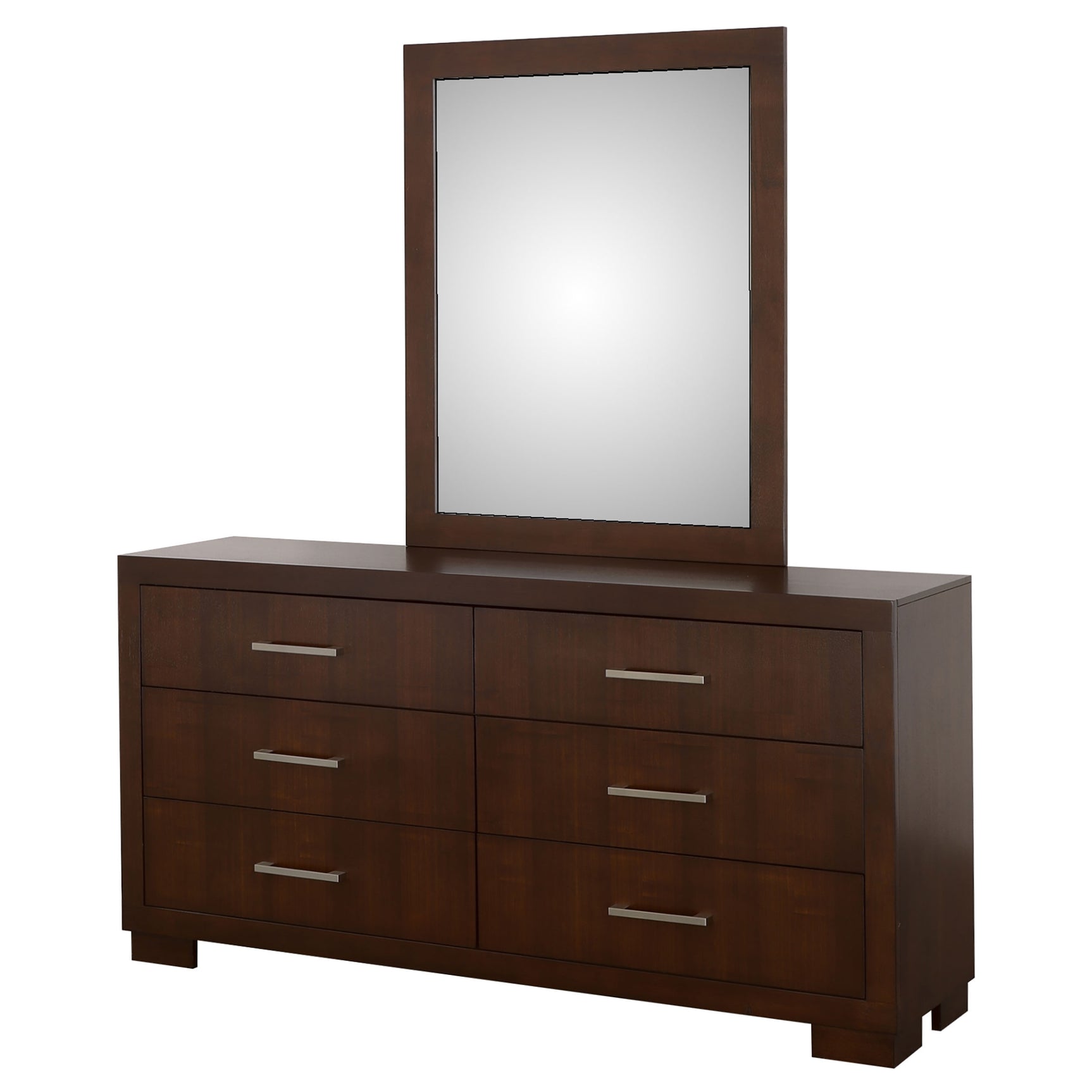 Jessica 6-drawer Dresser with Mirror Cappuccino - Tampa Furniture Outlet
