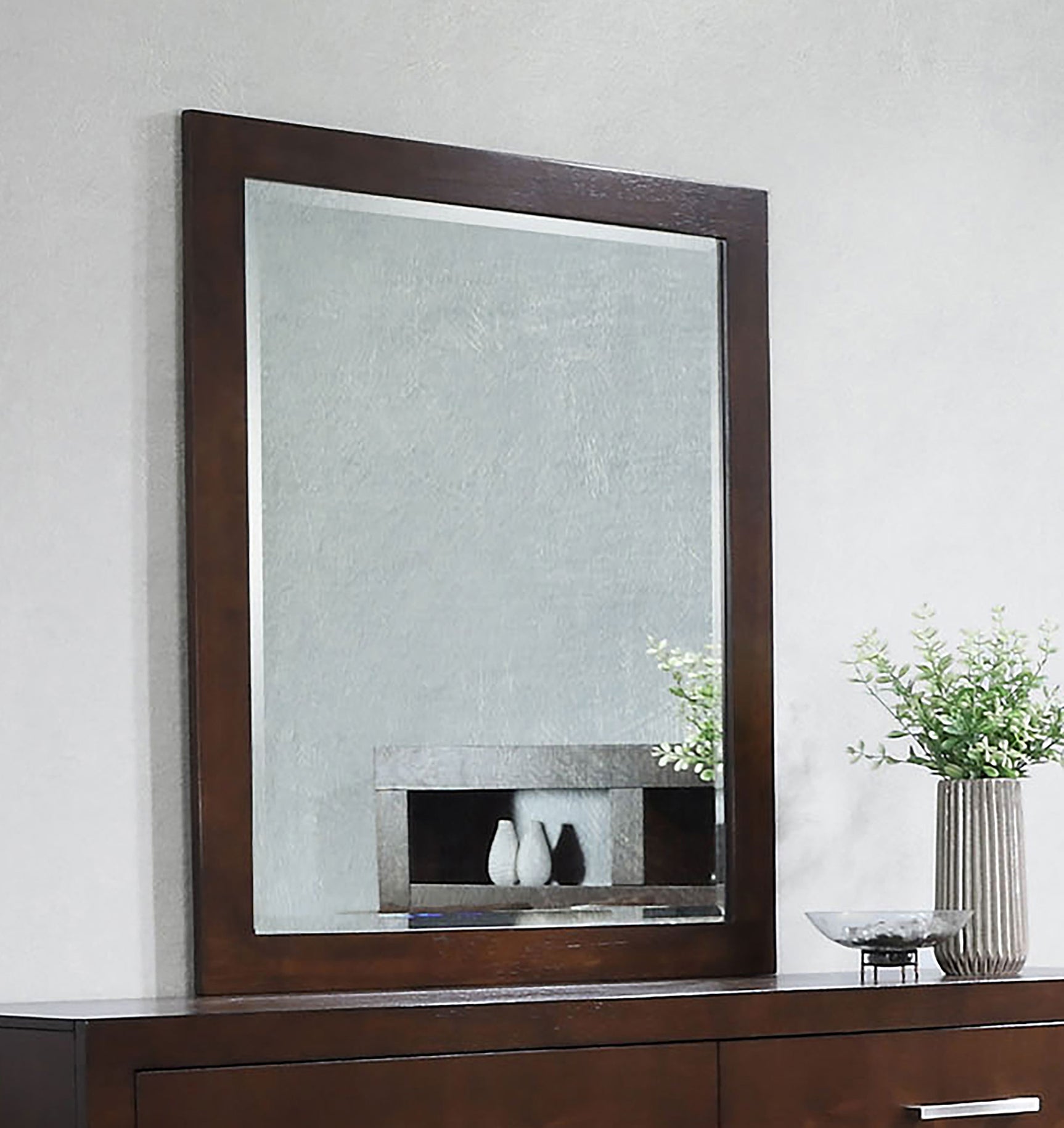 Jessica Dresser Mirror Cappuccino - Tampa Furniture Outlet