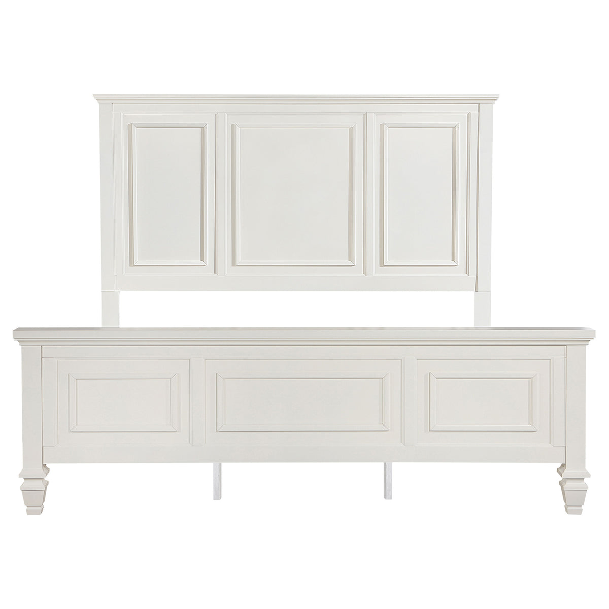 Sandy Beach 63-inch Eastern King Wood Panel Bed Cream White