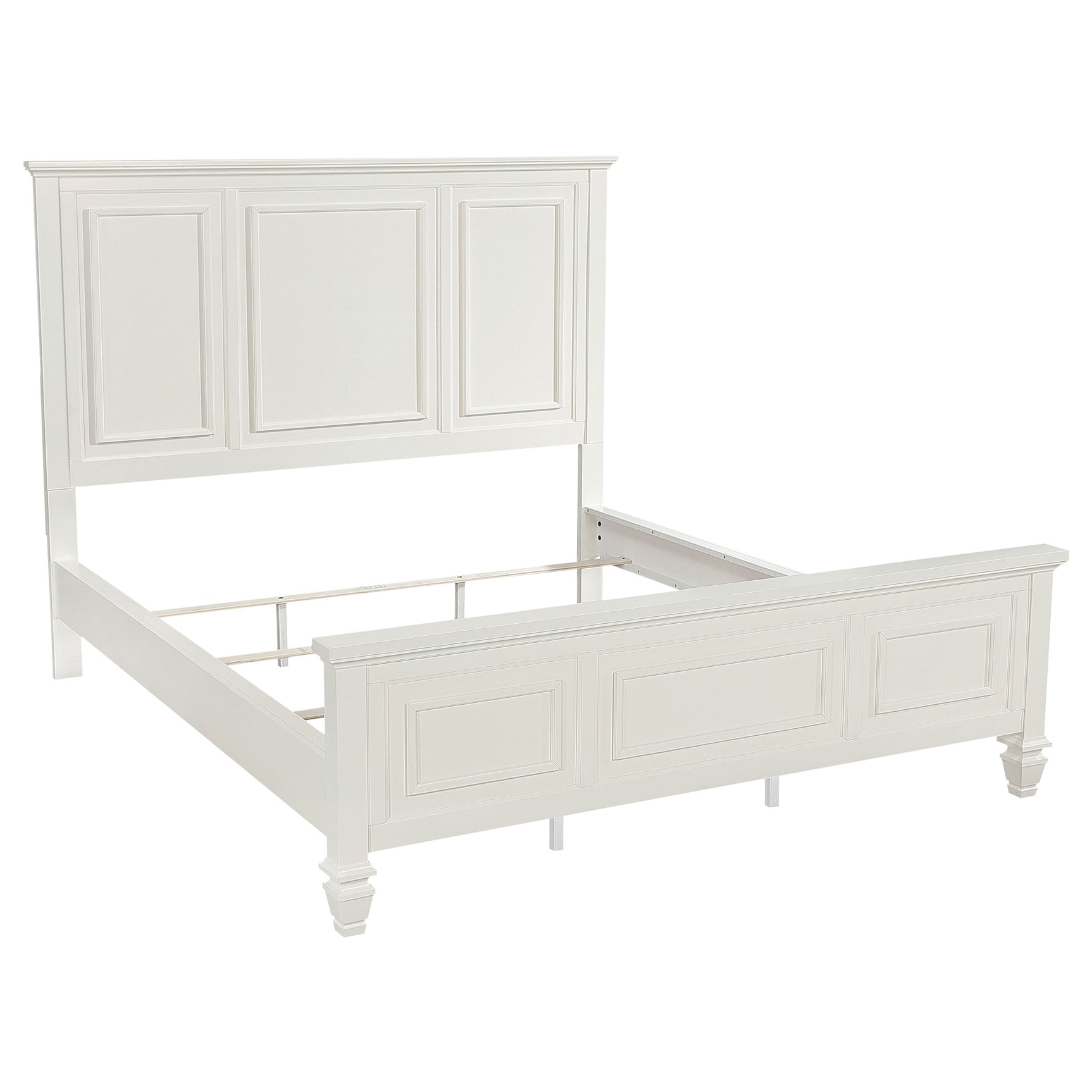 Tampa Furniture Outlet - Coaster - Sandy Beach 63-inch California King Panel Bed Cream White - 201301KWN
