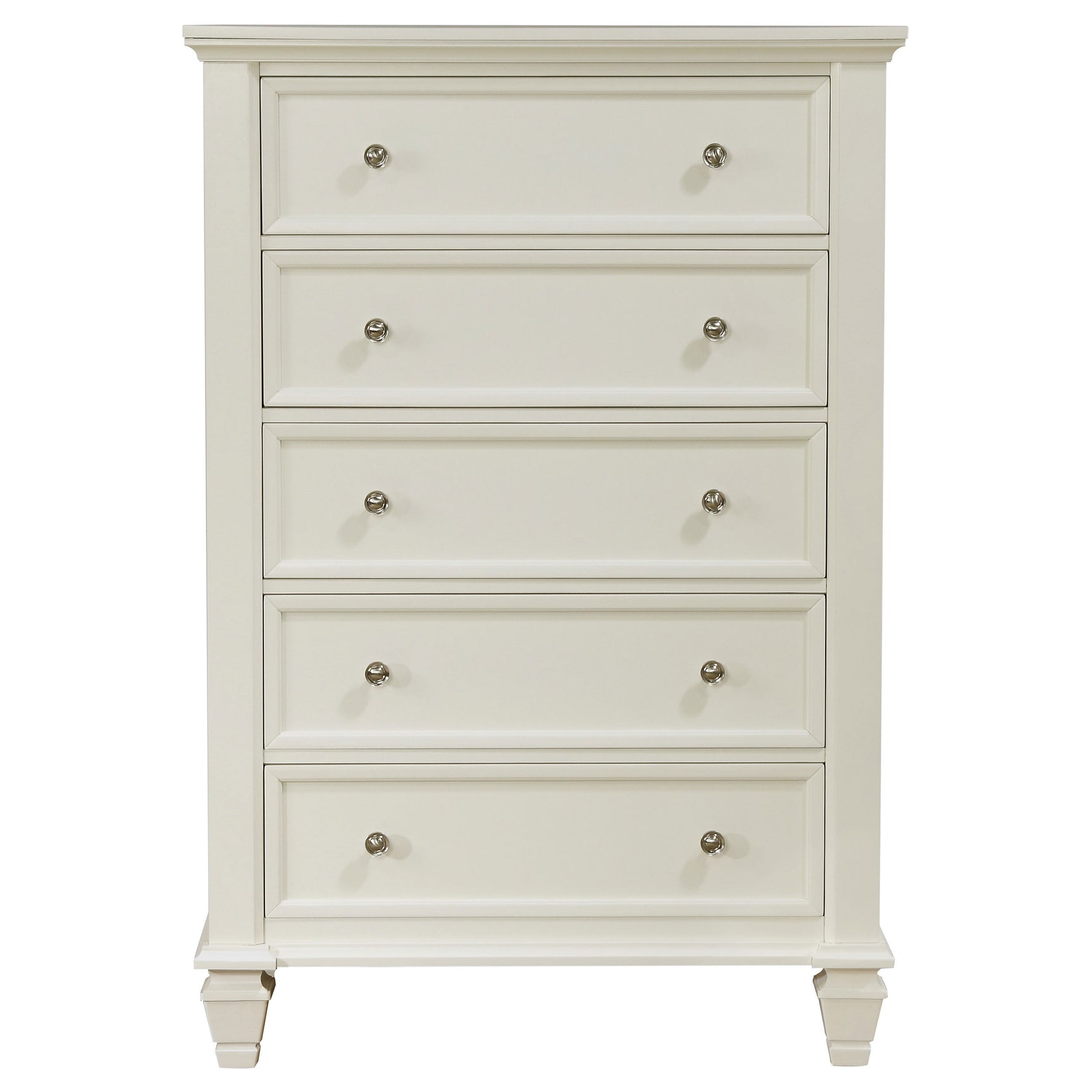 Sandy Beach 5-drawer Bedroom Chest Cream White - Tampa Furniture Outlet