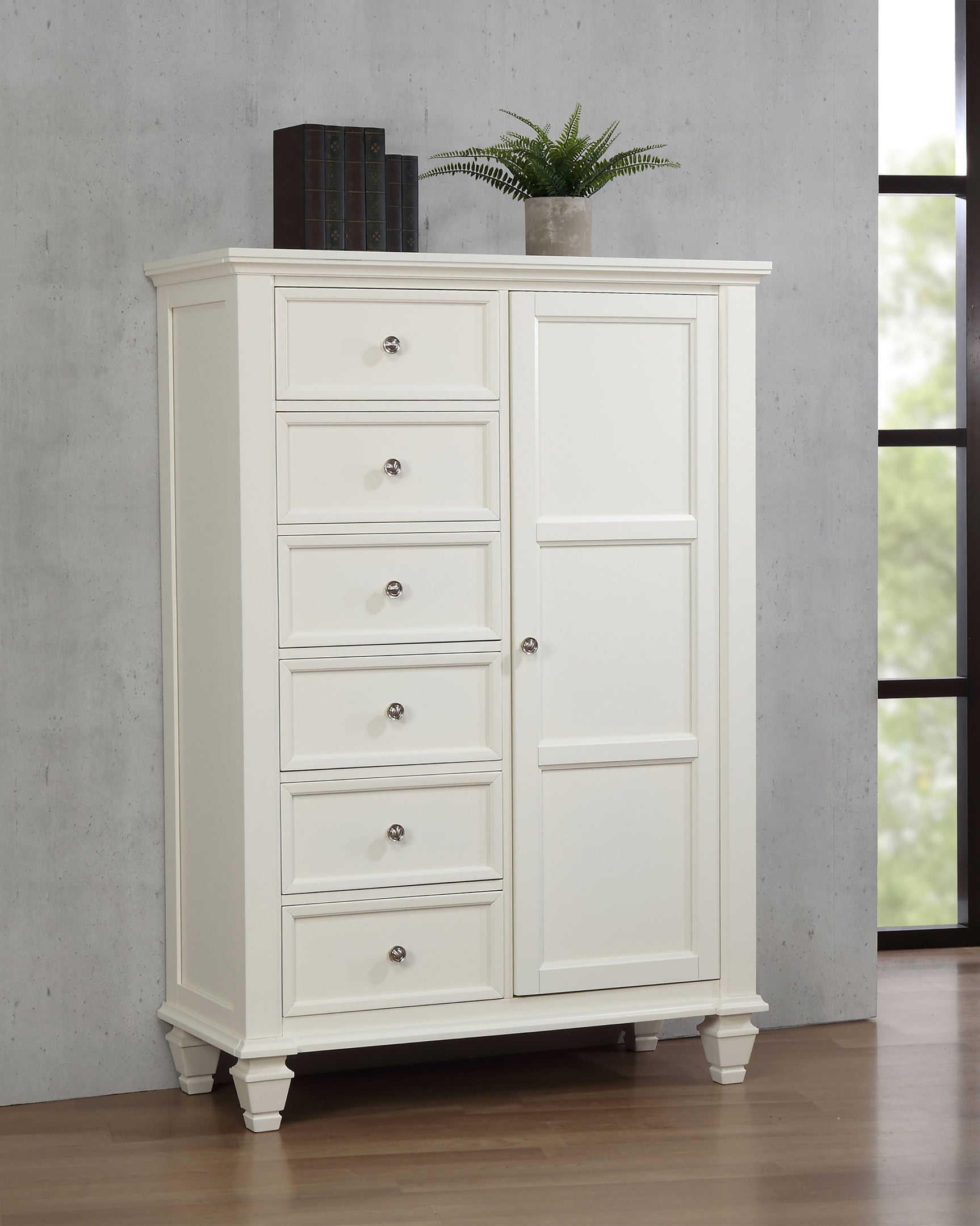 Sandy Beach 8-drawer Door Chest Cream White - Tampa Furniture Outlet