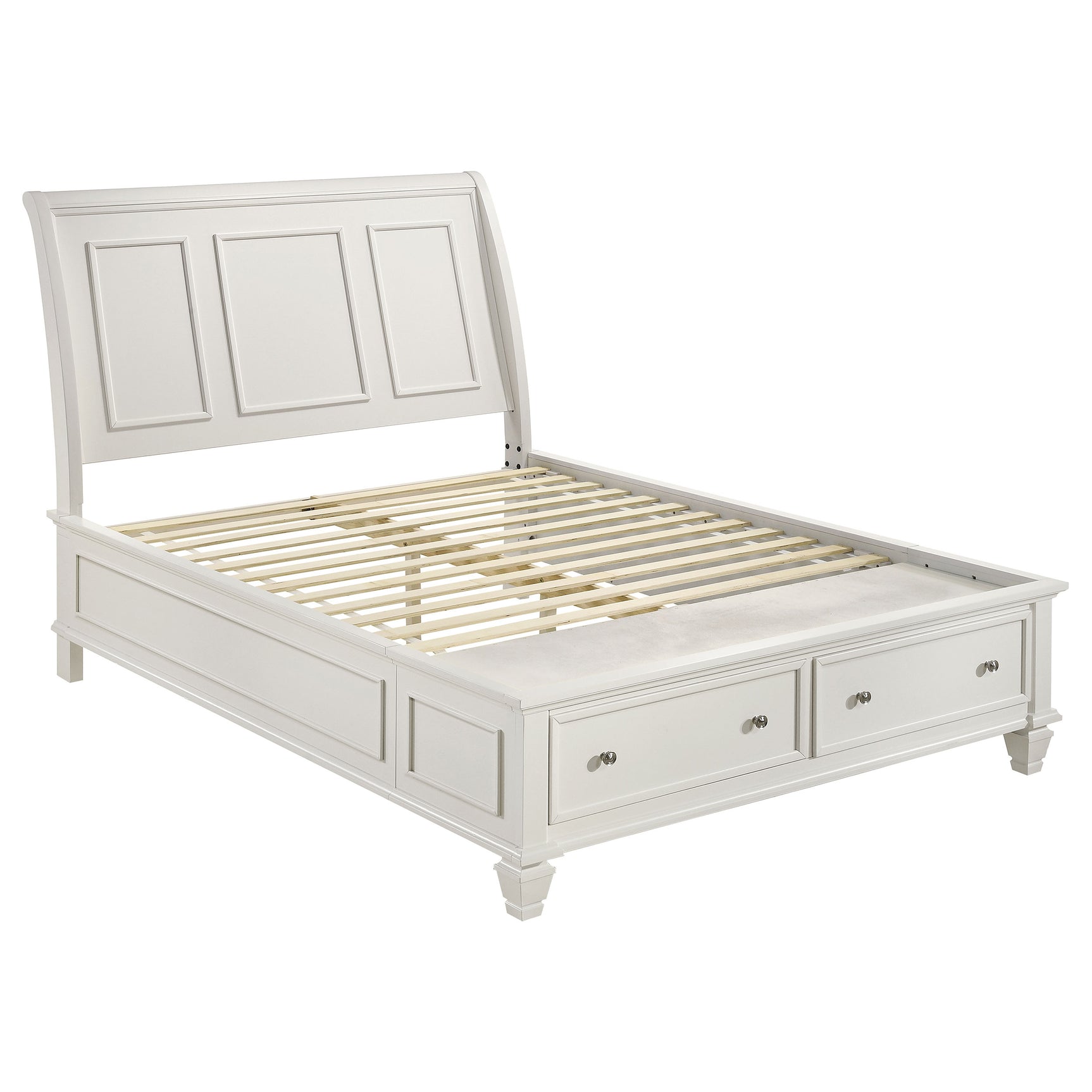 Sandy Beach 5-piece Queen Bedroom Set Cream White - Tampa Furniture Outlet