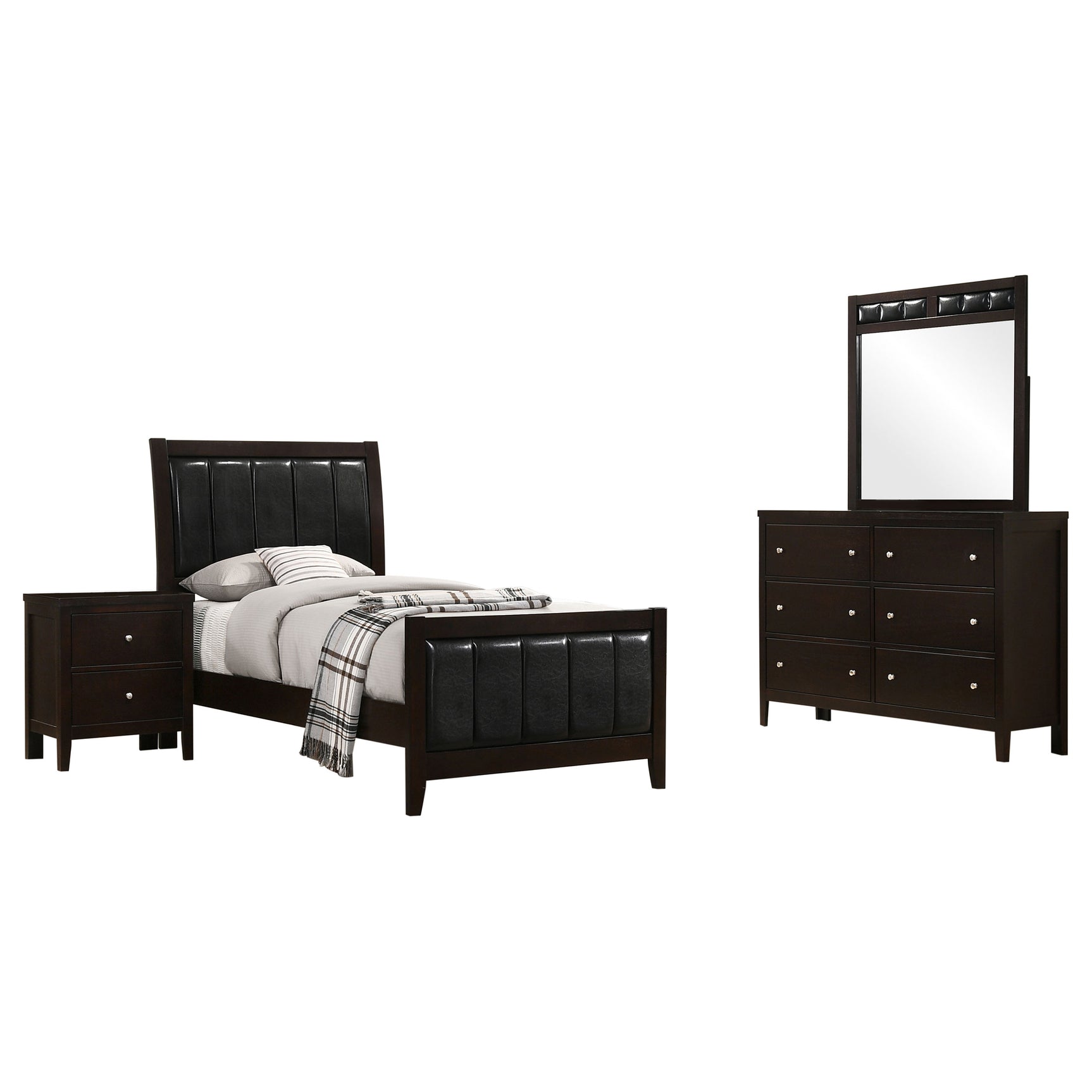 Carlton 4-piece Twin Bedroom Set Cappuccino - Tampa Furniture Outlet