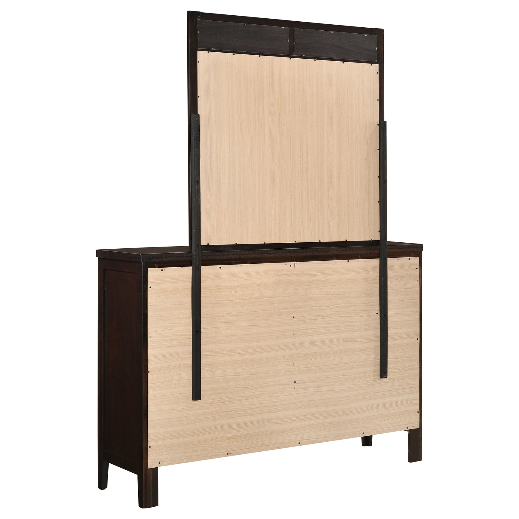 Carlton 6-drawer Dresser with Mirror Cappuccino - Tampa Furniture Outlet