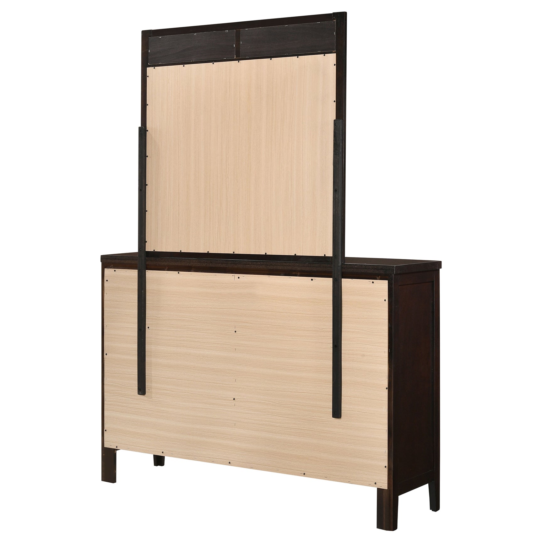 Carlton 6-drawer Dresser with Mirror Cappuccino - Tampa Furniture Outlet