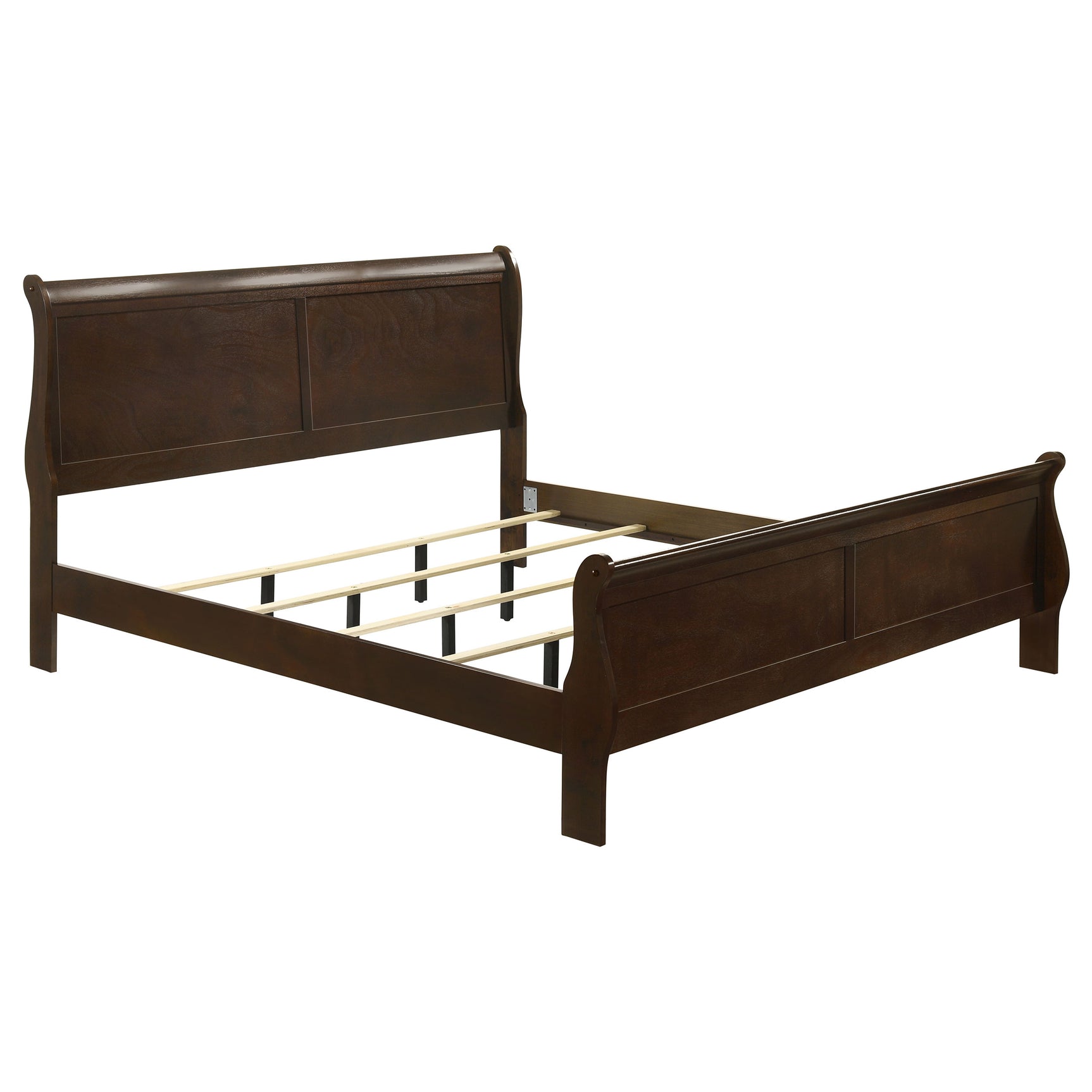 Tampa Furniture Outlet - Coaster - Louis Philippe Wood Eastern King Sleigh Bed Cappuccino - 202411KE