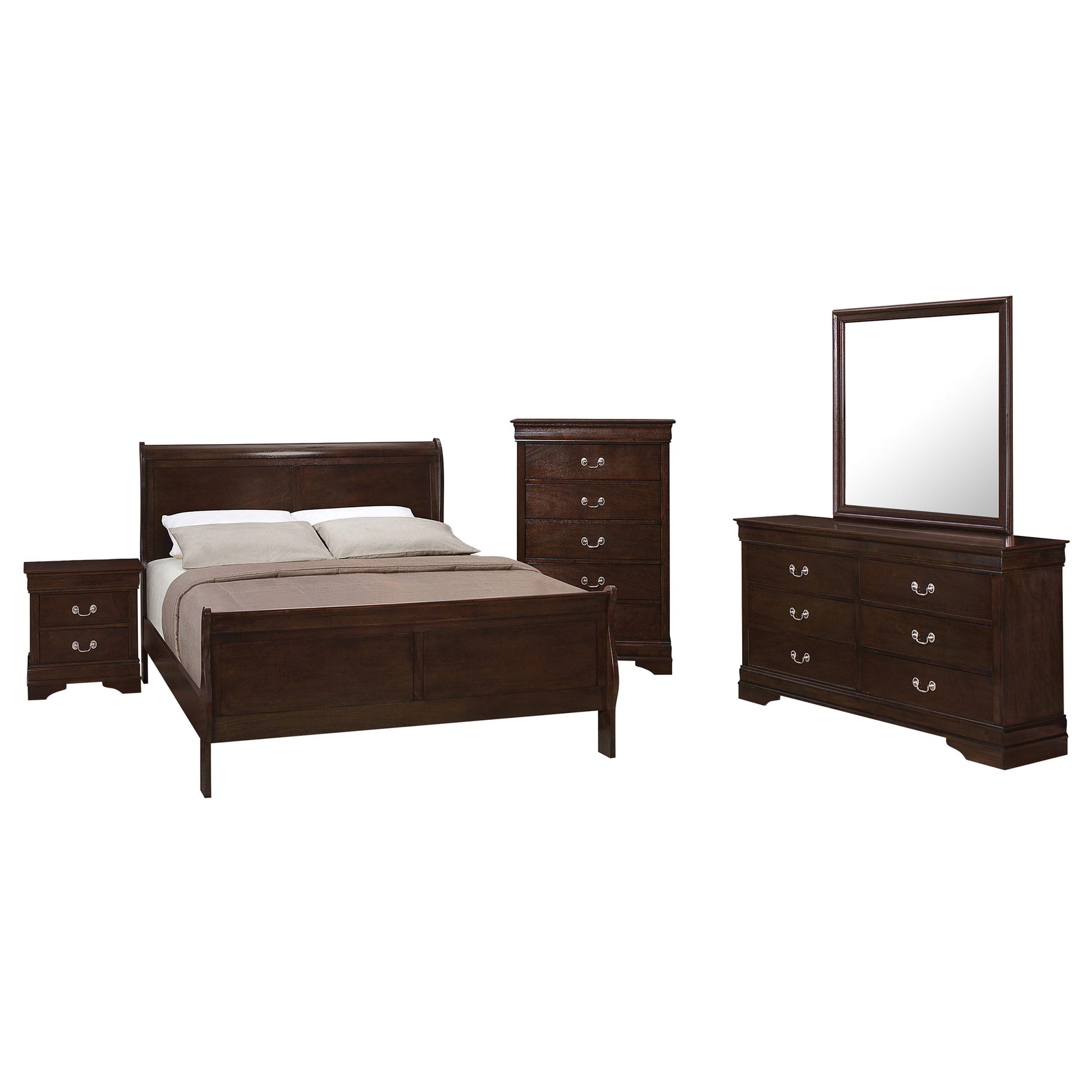 Louis Philippe 5-piece Queen Bedroom Set Cappuccino - Tampa Furniture Outlet