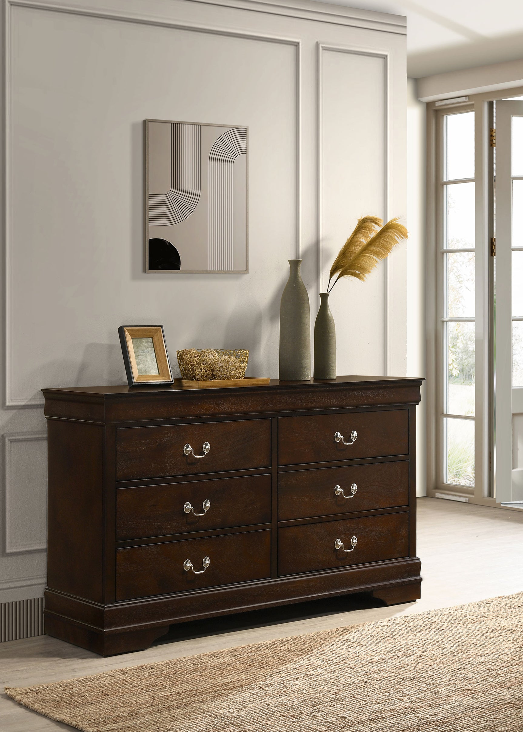 Louis Philippe 6-drawer Dresser Cappuccino - Tampa Furniture Outlet