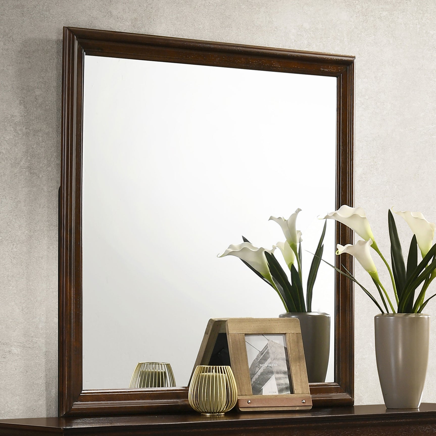 Louis Philippe Dresser Mirror Cappuccino - Tampa Furniture Outlet