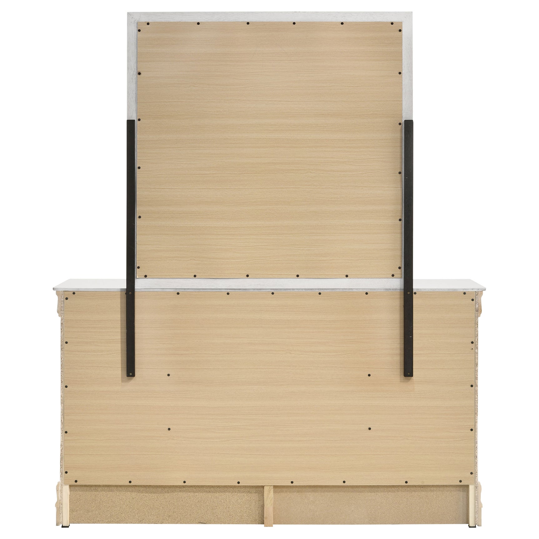 Louis Philippe 6-drawer Dresser and Mirror White - Tampa Furniture Outlet
