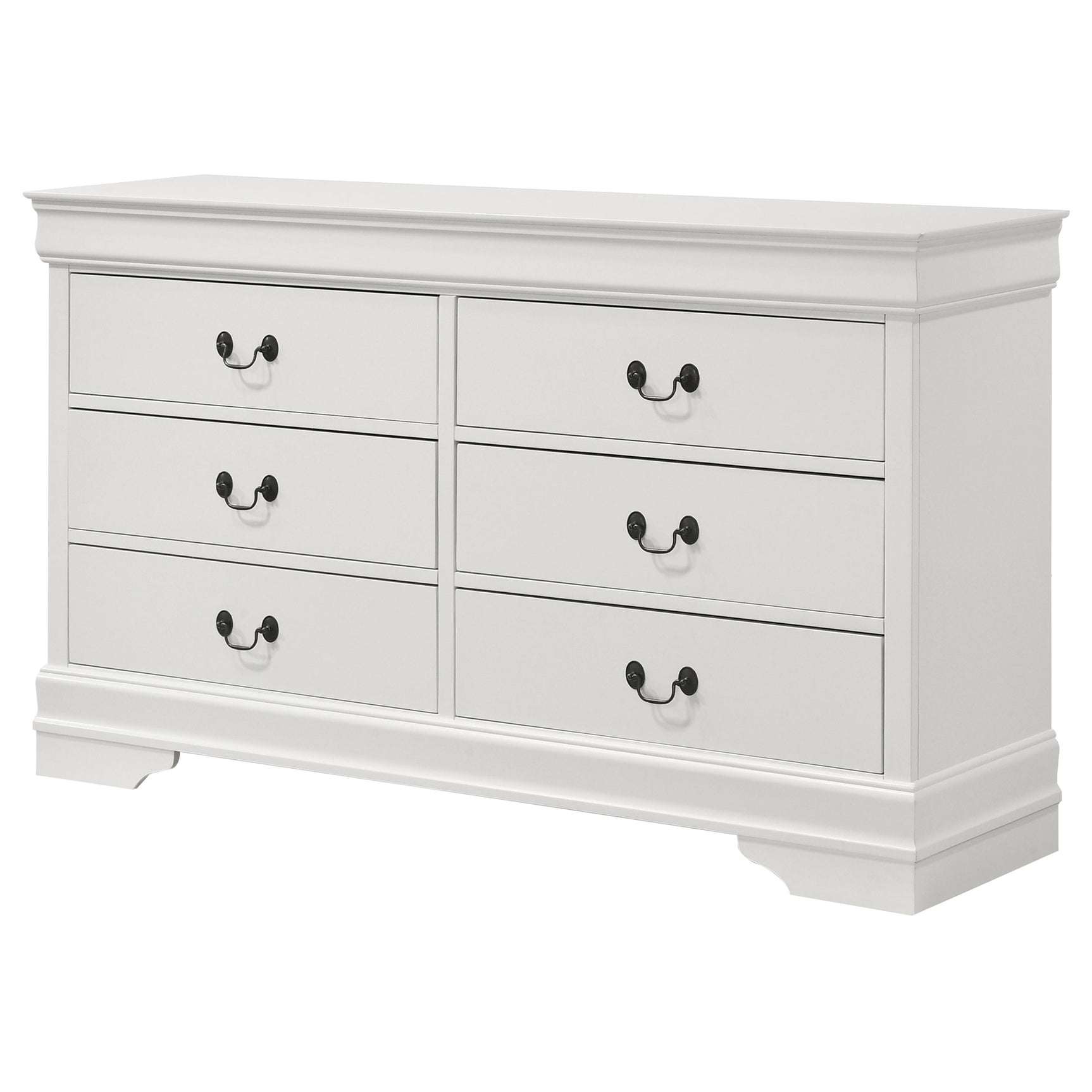 Louis Philippe 6-drawer Dresser White - Tampa Furniture Outlet
