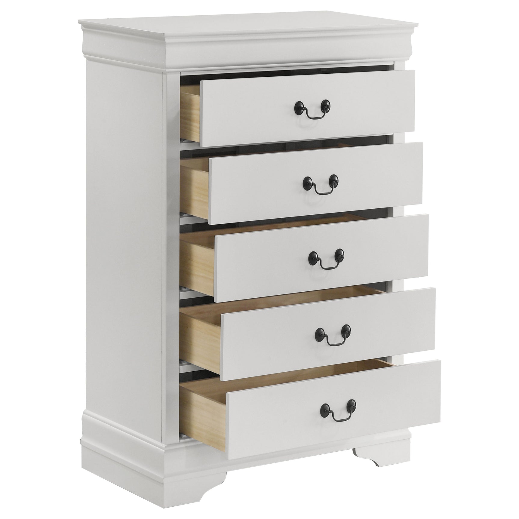 Louis Philippe 5-drawer Bedroom Chest White - Tampa Furniture Outlet