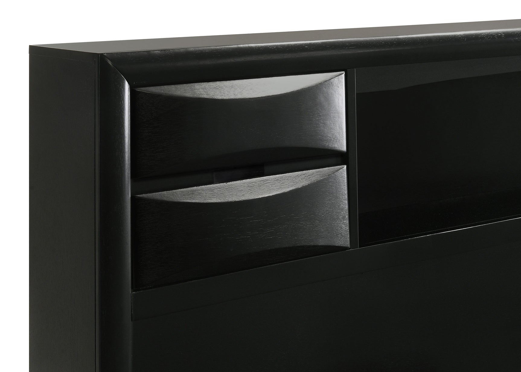 Briana Wood Queen Storage Bookcase Bed Black - Tampa Furniture Outlet