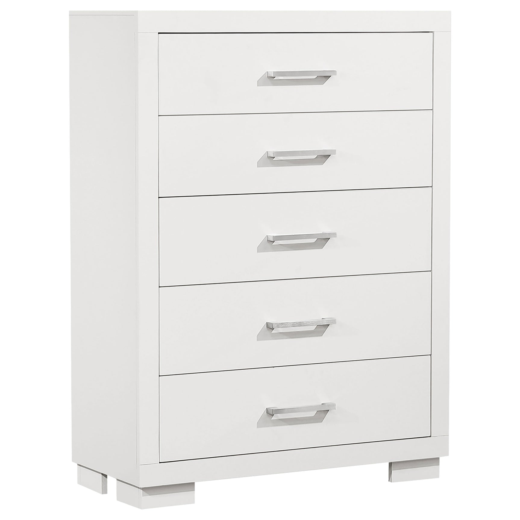 Jessica 5-piece Eastern King LED Bedroom Set Snow White - Tampa Furniture Outlet