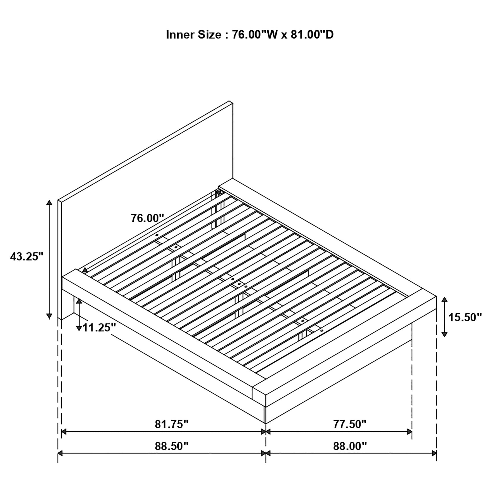 Jessica Wood Eastern King LED Panel Bed Snow White - Tampa Furniture Outlet