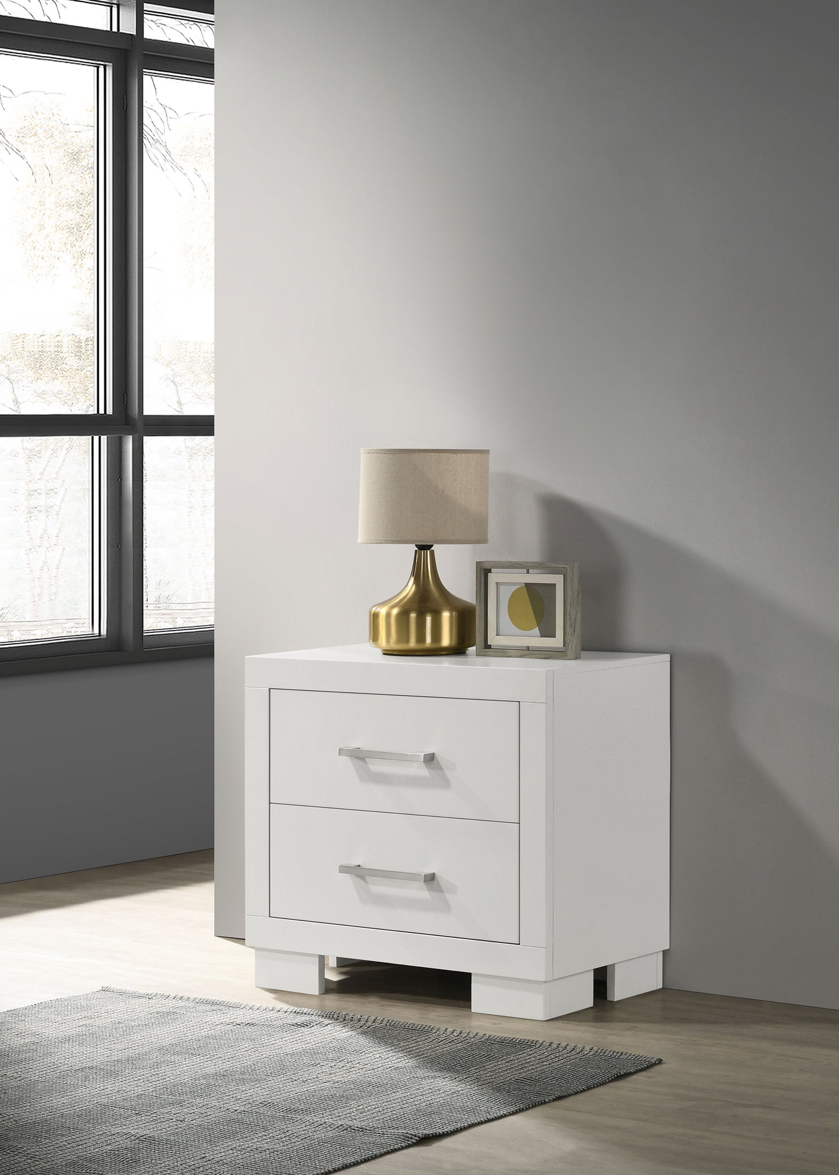 Jessica 2-drawer Nightstand Snow White - Tampa Furniture Outlet