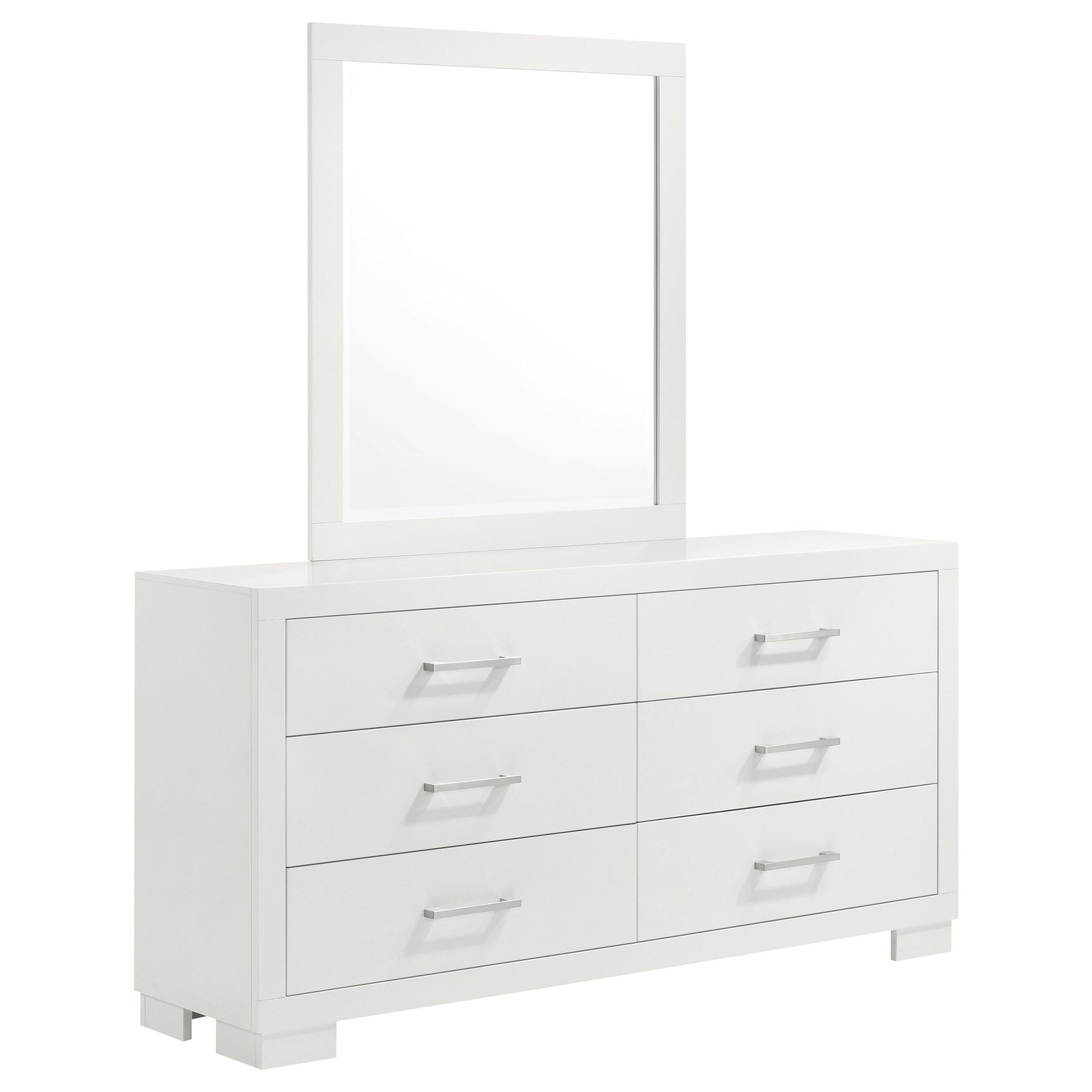 Tampa Furniture Outlet - Coaster - Jessica 6-drawer Dresser with Mirror Snow White - 202993M