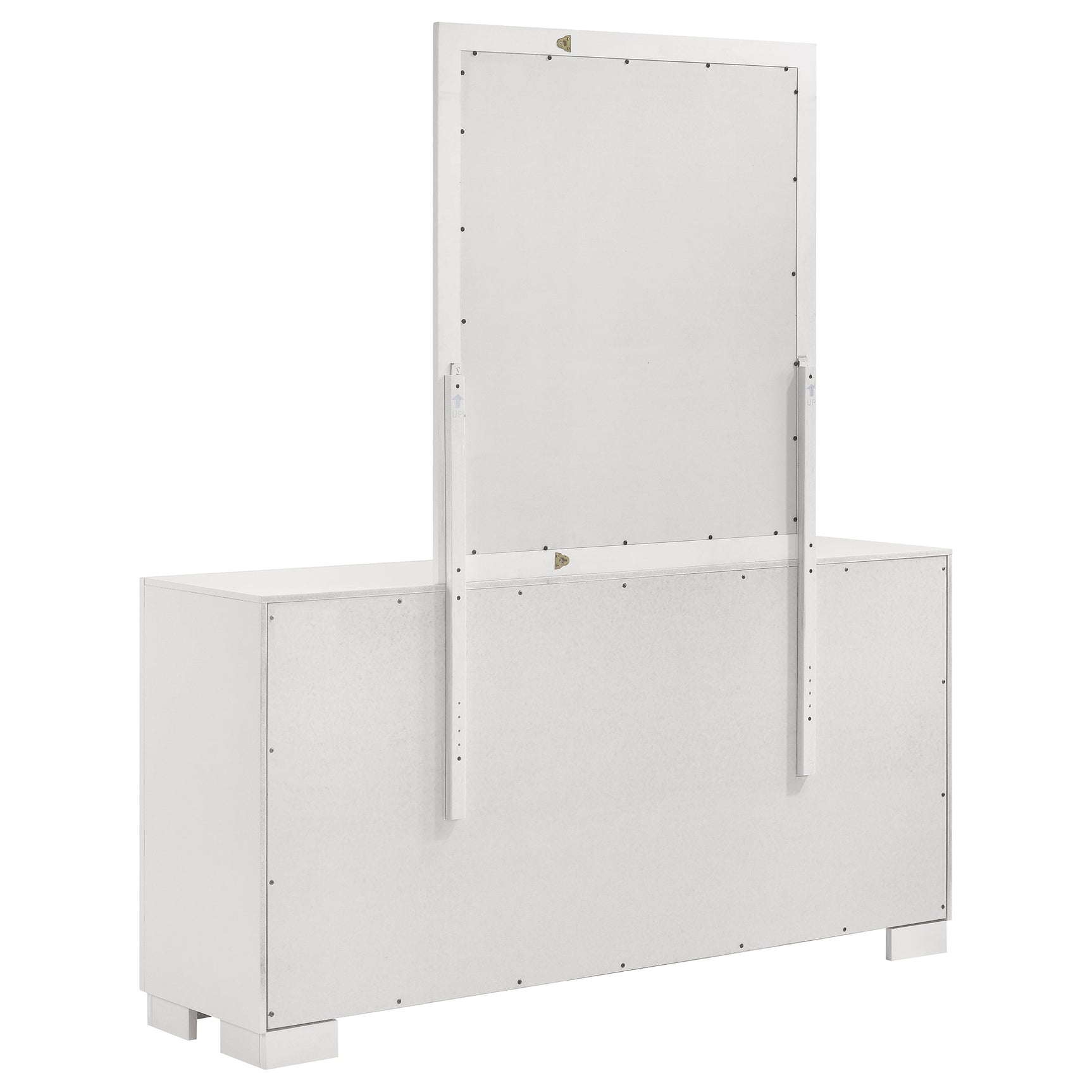 Jessica 6-drawer Dresser with Mirror Snow White - Tampa Furniture Outlet