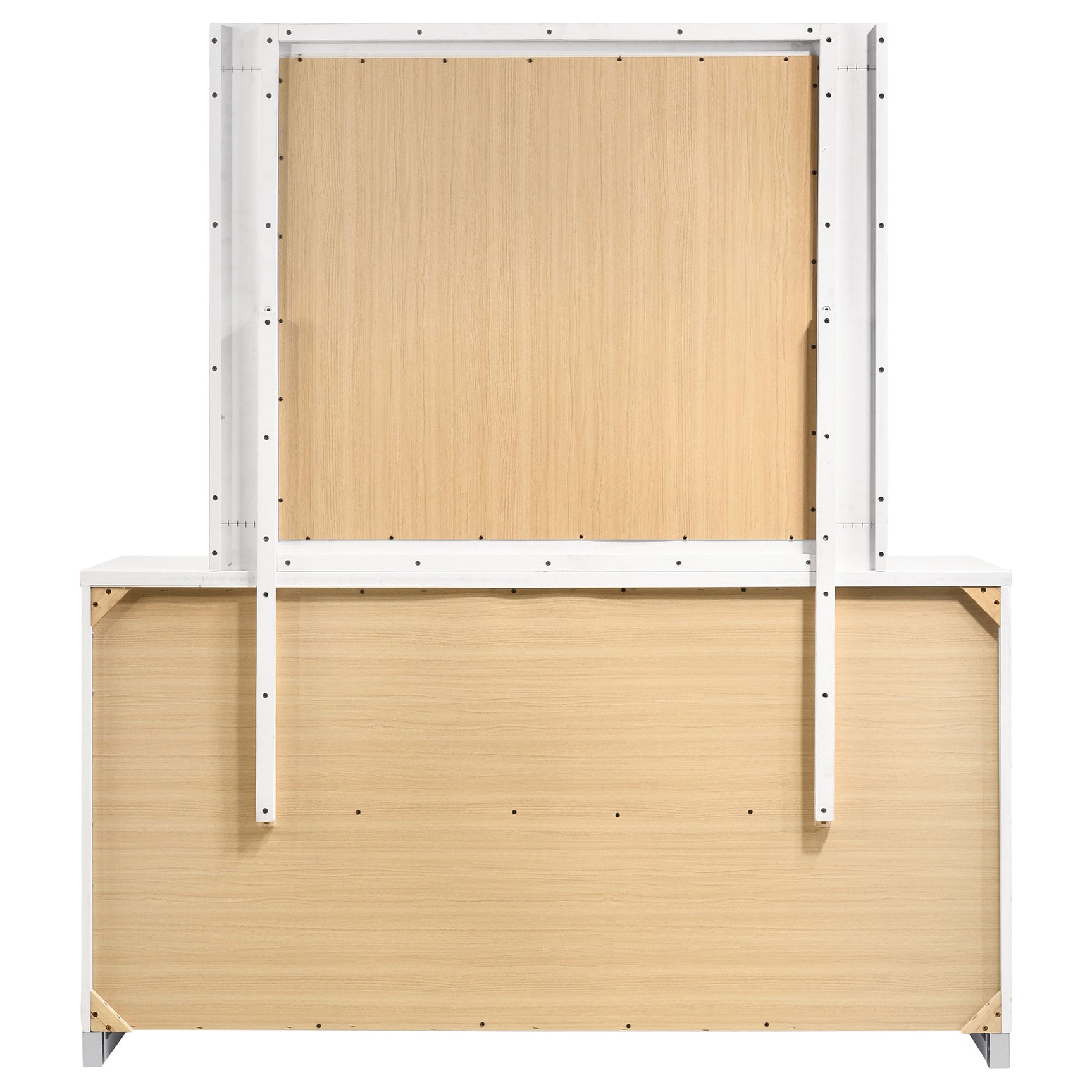 Felicity 6-drawer Wood Dresser with Mirror White High Gloss - Tampa Furniture Outlet