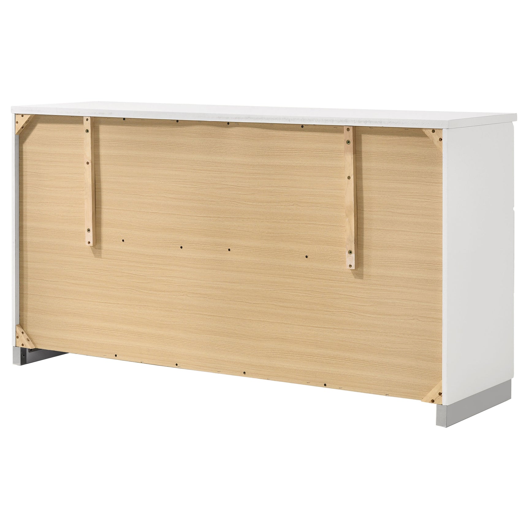 Felicity 6-drawer Dresser White High Gloss - Tampa Furniture Outlet