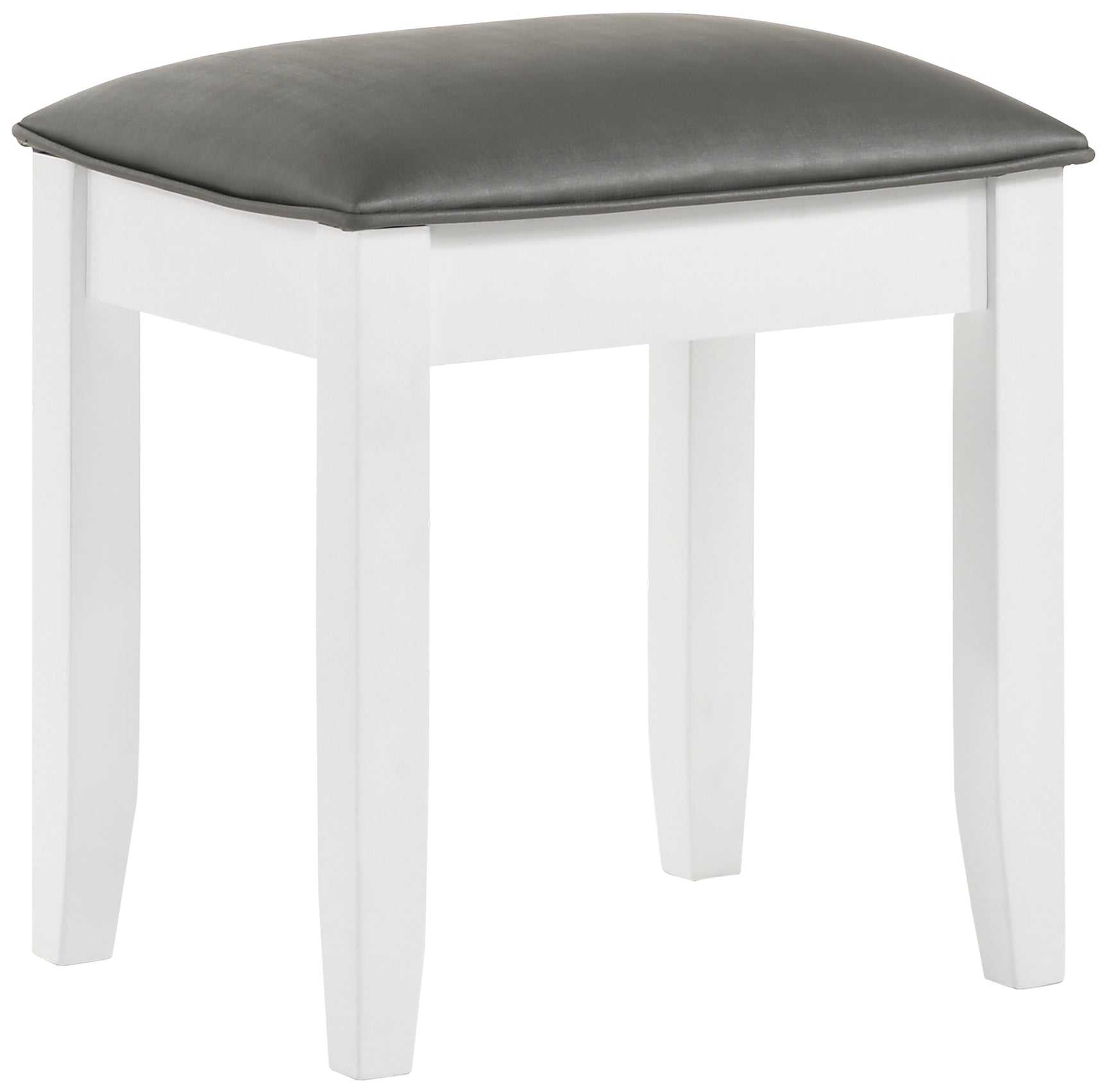 Tampa Furniture Outlet - Coaster - Felicity Upholstered Vanity Stool Metallic and Glossy White - 203507STL