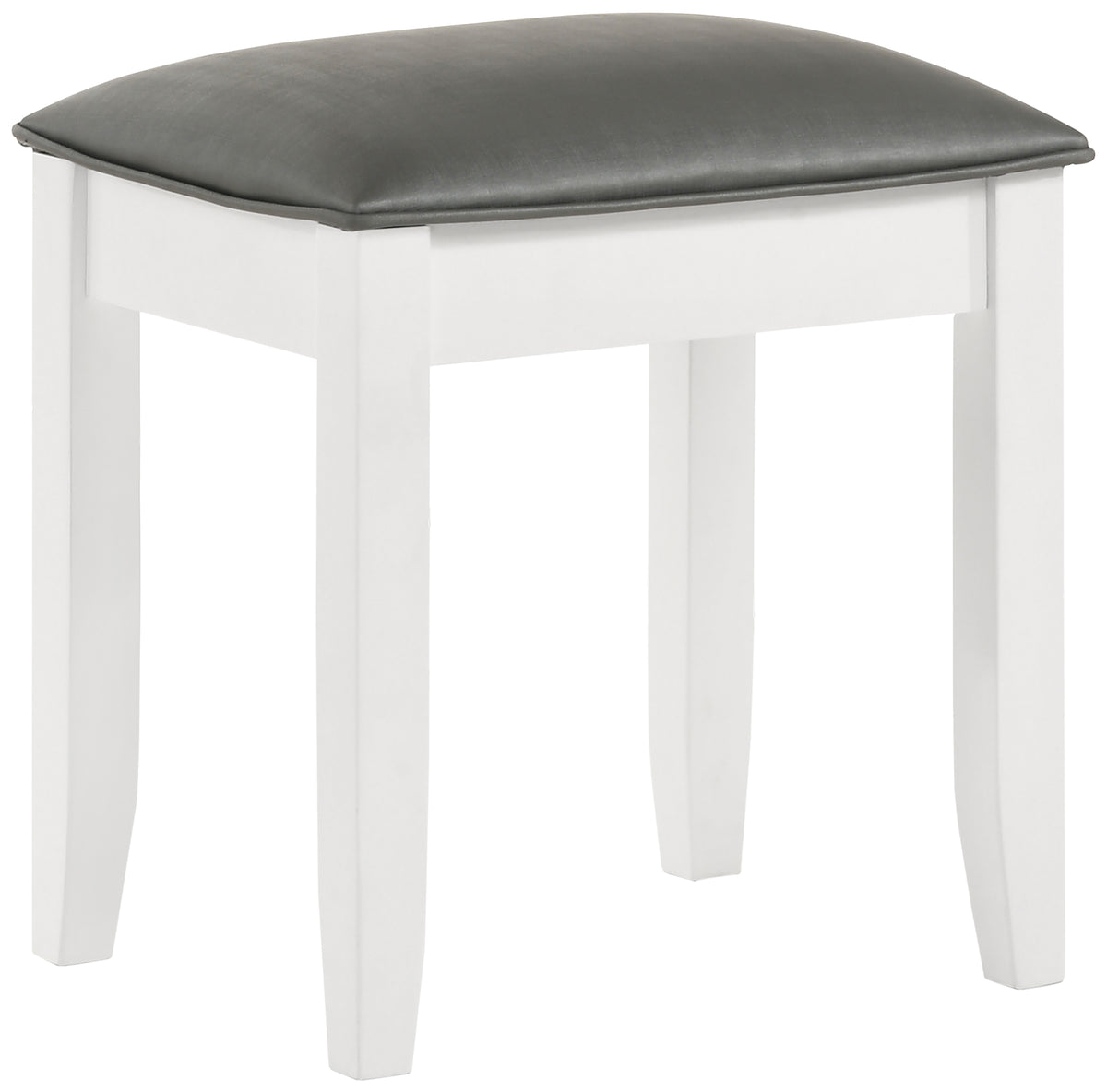 Tampa Furniture Outlet - Coaster - Felicity Upholstered Vanity Stool Metallic and Glossy White - 203507STL