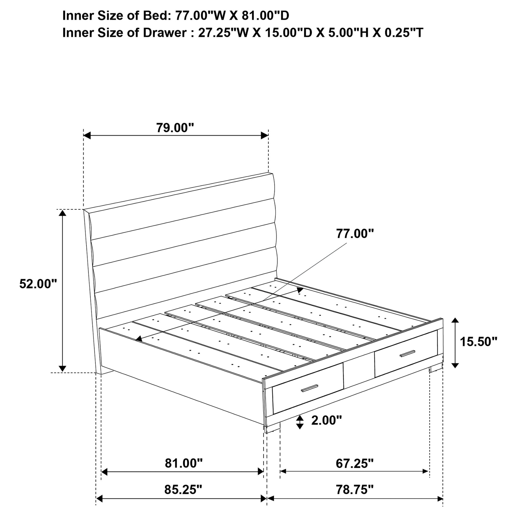Felicity 4-piece Eastern King Platform Bedroom Set White - Tampa Furniture Outlet