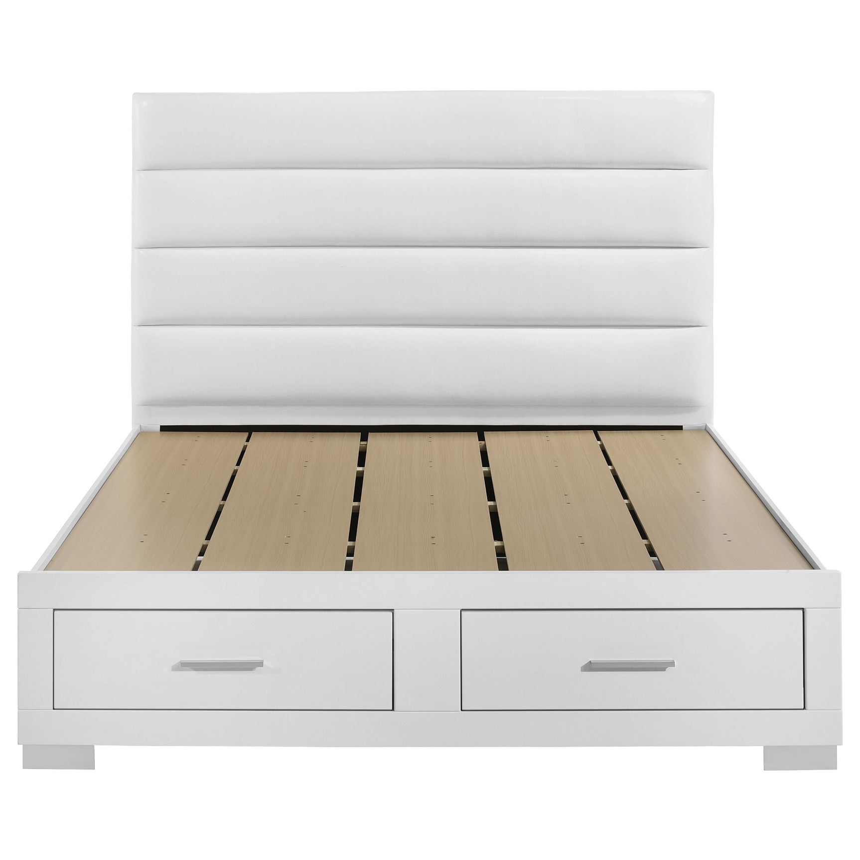 Felicity California King Storage Bed White High Gloss - Tampa Furniture Outlet
