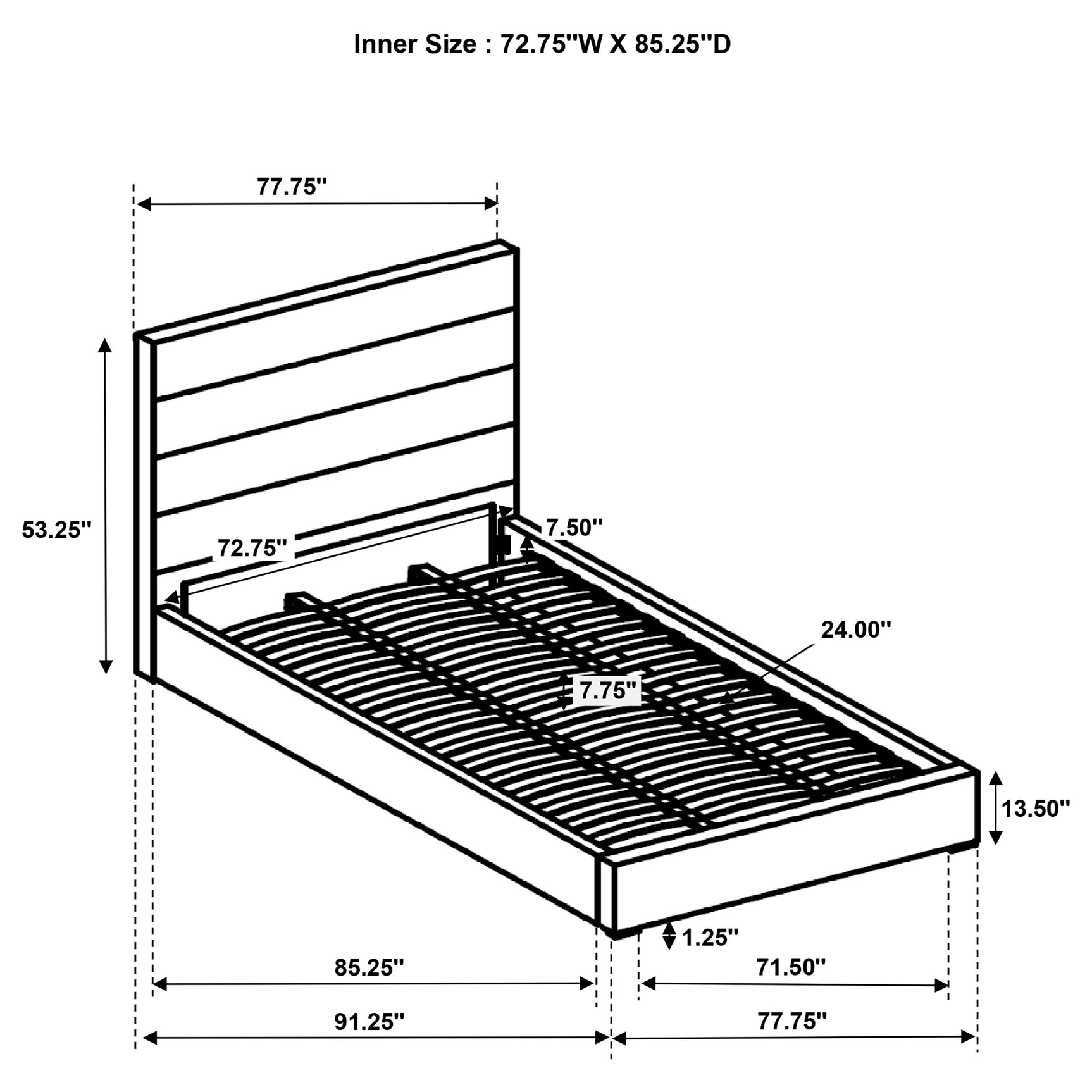 Felicity 53-inch Upholstered California King Bed White - Tampa Furniture Outlet