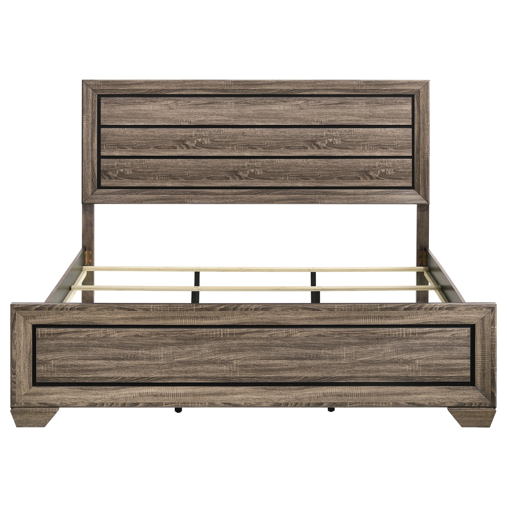Kauffman Wood Eastern King Panel Bed Washed Taupe - Tampa Furniture Outlet